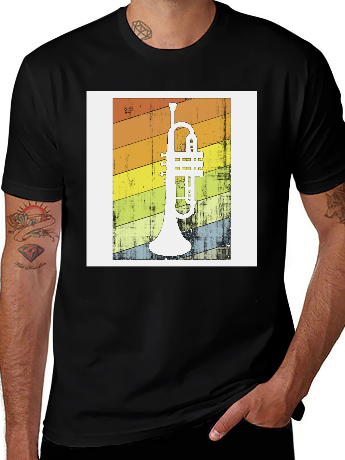 Variant 6 of Vintage Trumpet Graphic Tee - Retro Musical Design