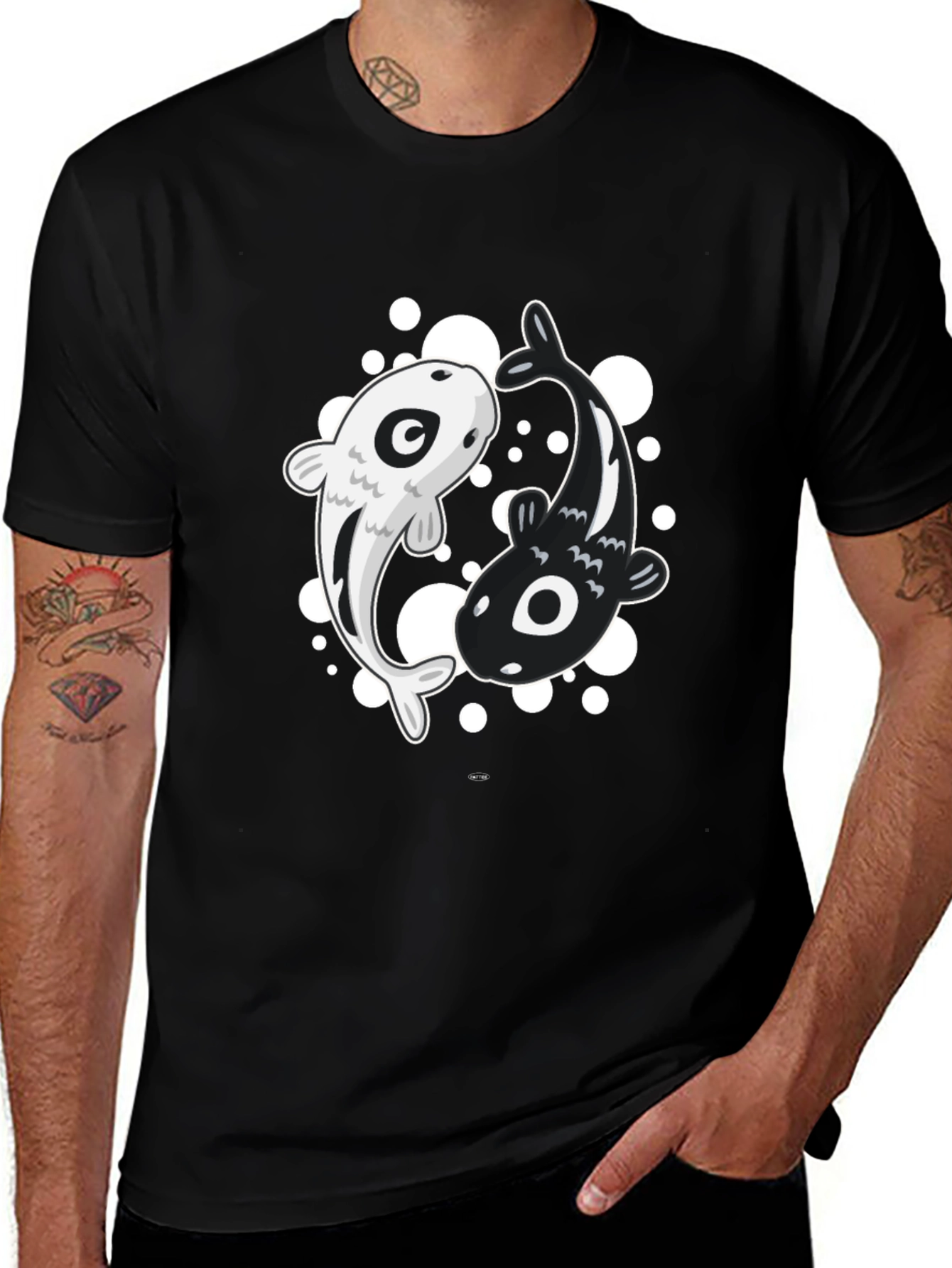 Variant 17 of Yin Yang Koi Fish Black T-Shirt