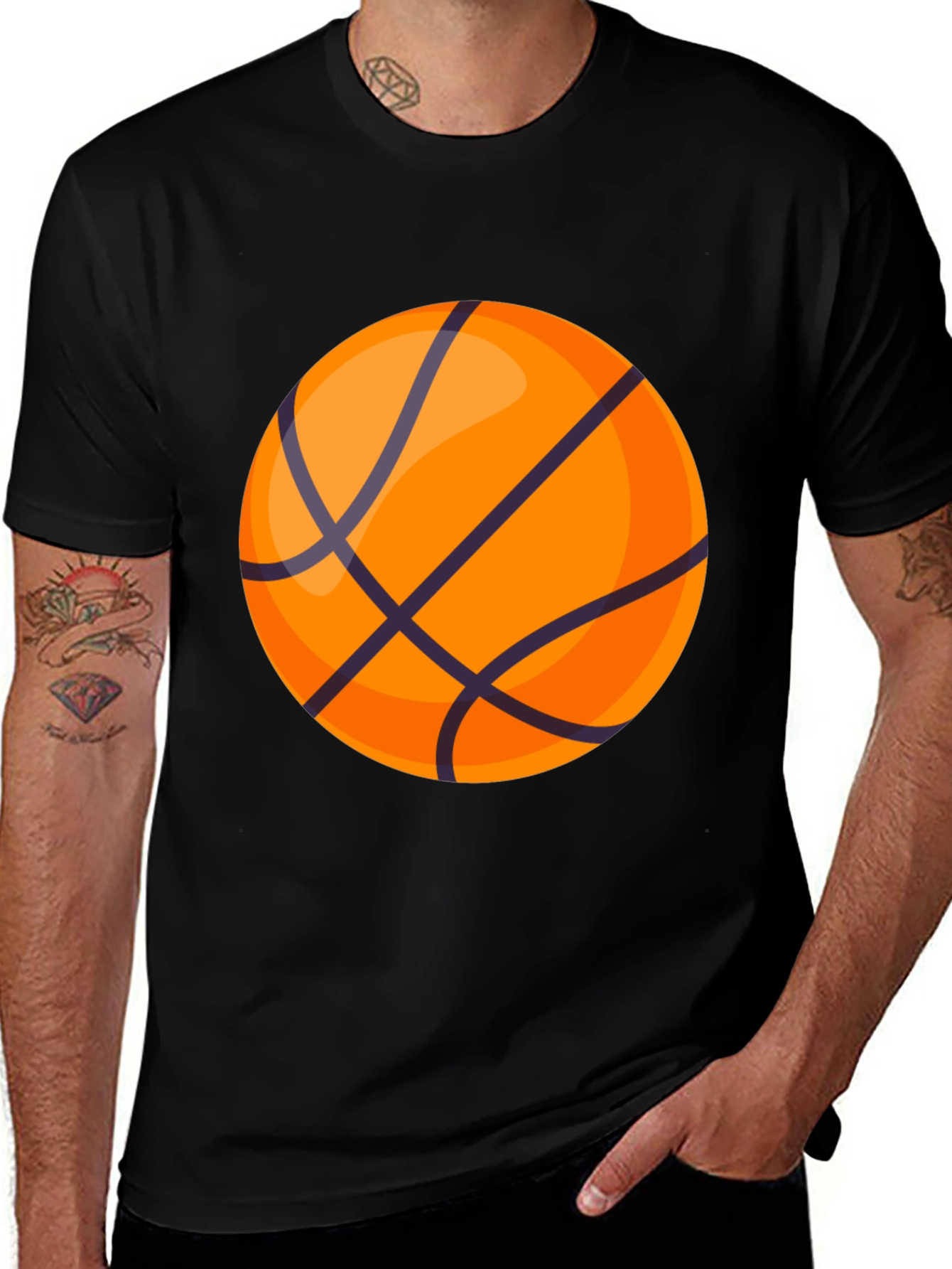 Variant 27 of Basketball Graphic Black T-Shirt