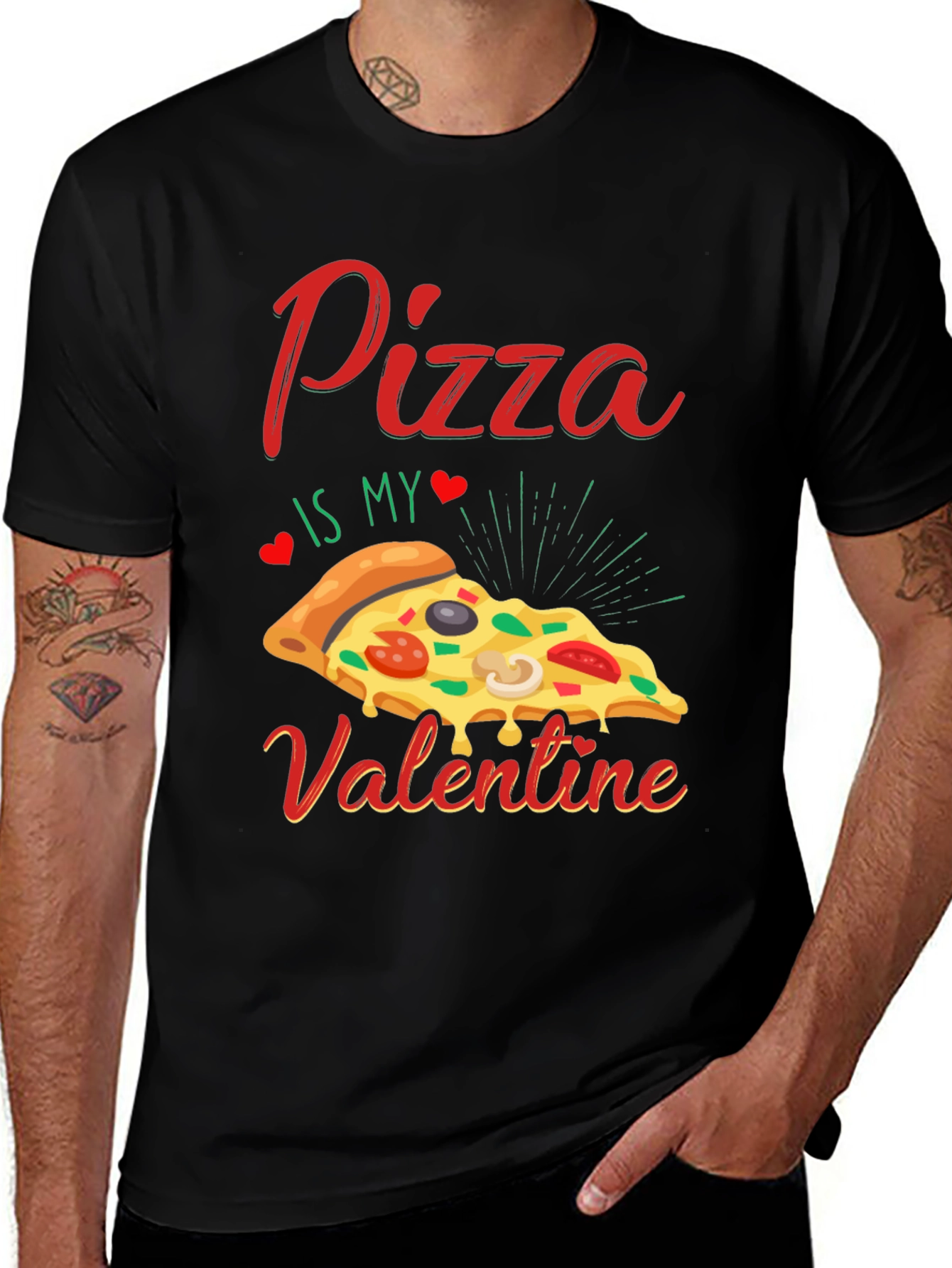 Variant 8 of Pizza Is My Valentine T-Shirt - Funny Valentines Day Tee