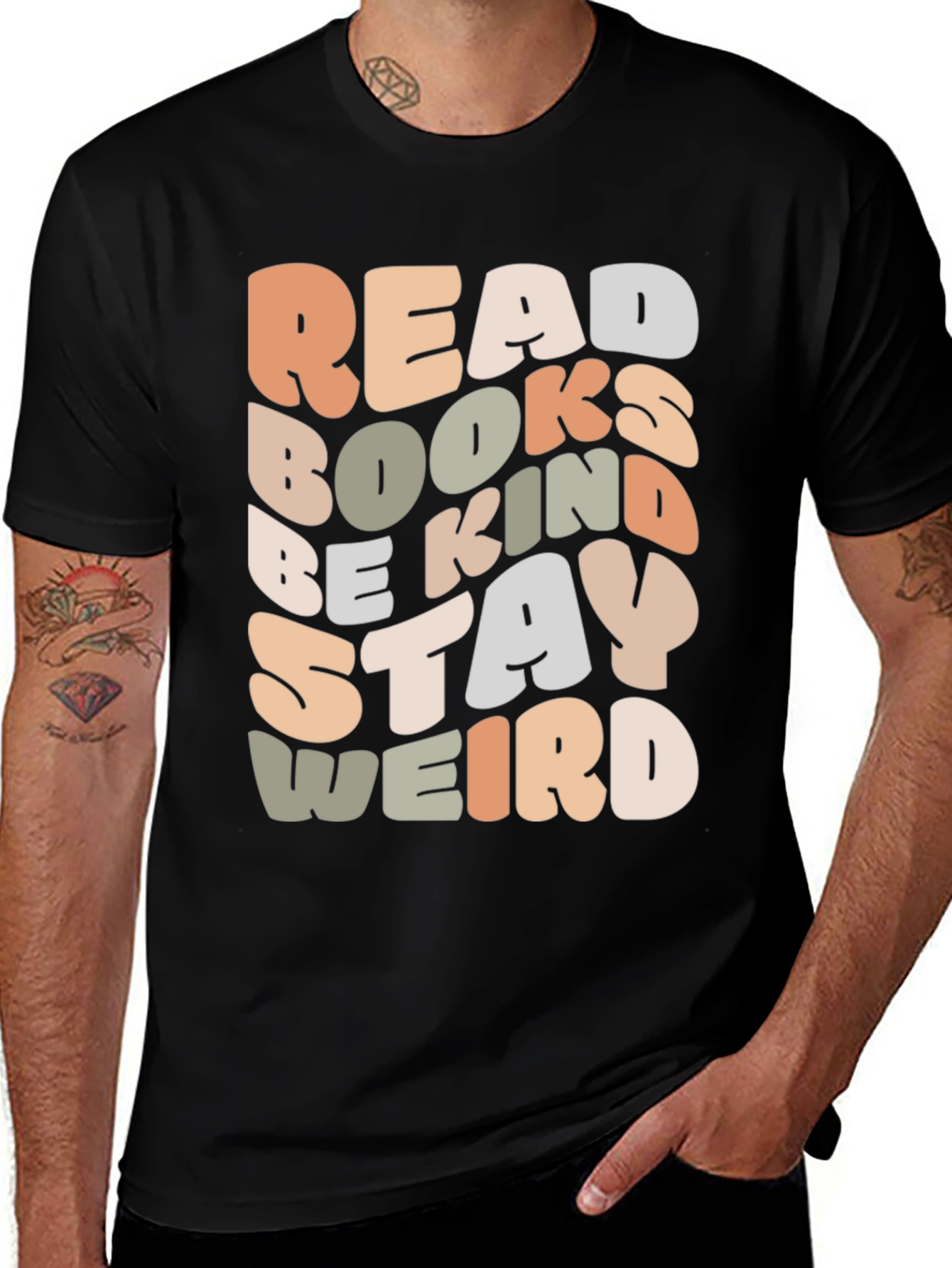 Variant 24 of Read Books Be Kind Stay Weird T-Shirt