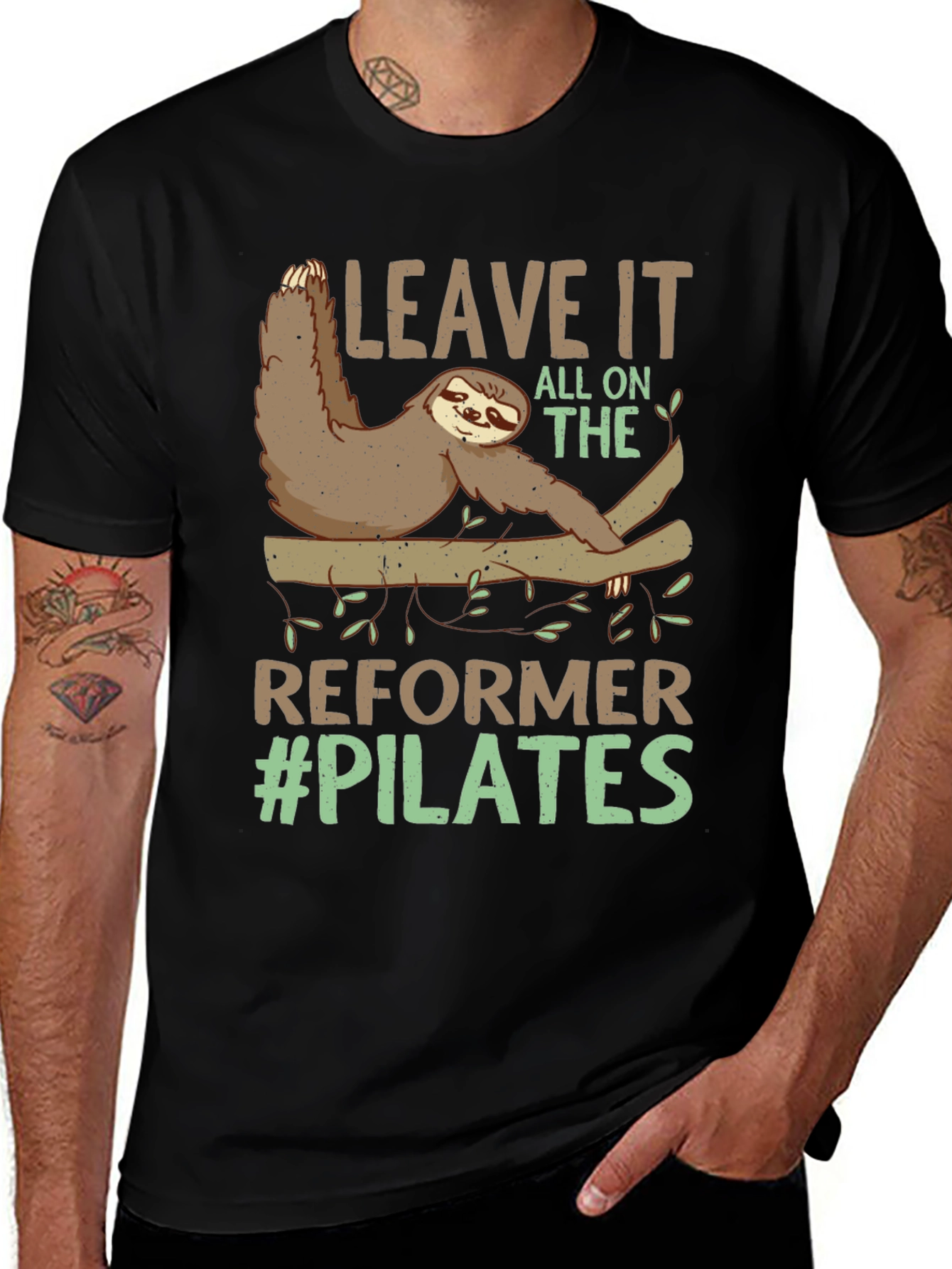 Variant 16 of Sloth Pilates T-Shirt - Reformer Funny Workout Tee