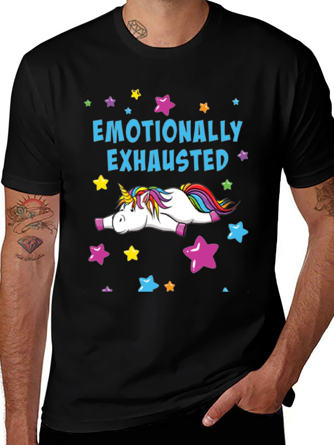 Variant 15 of Emotionally Exhausted Unicorn Graphic T-Shirt