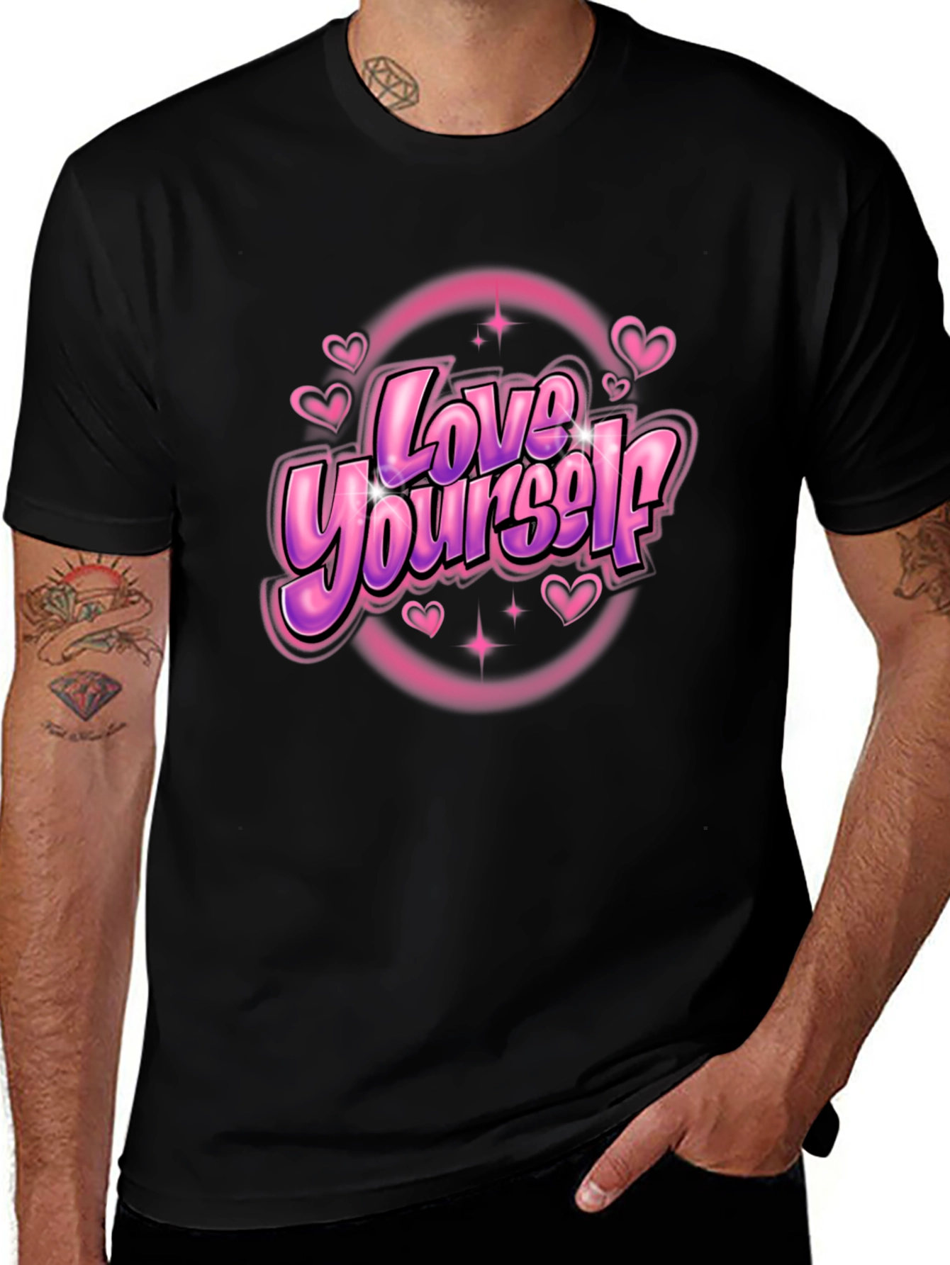 Variant 25 of Love Yourself Black Graphic Tee