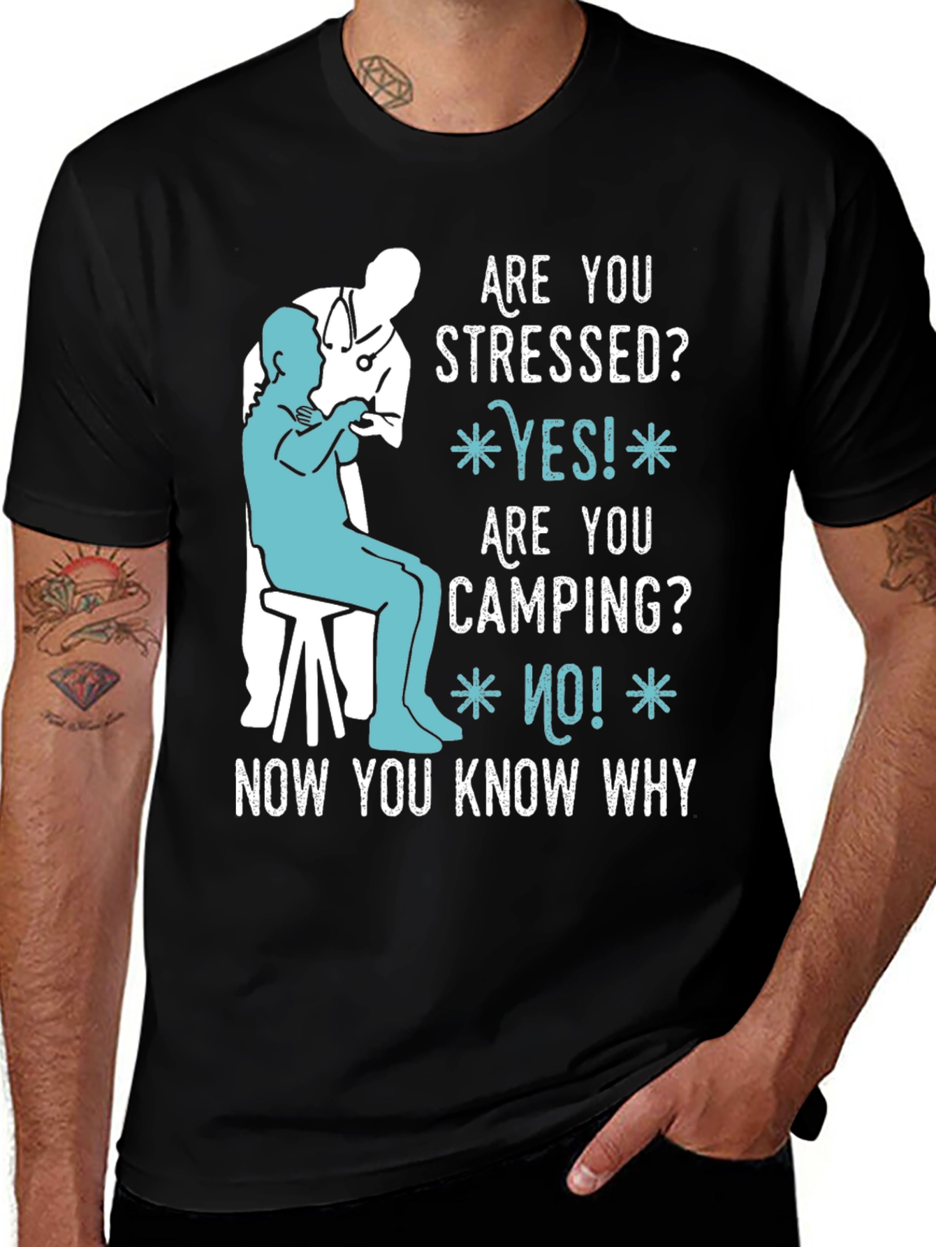 Variant 17 of Stressed Camping Graphic Tee