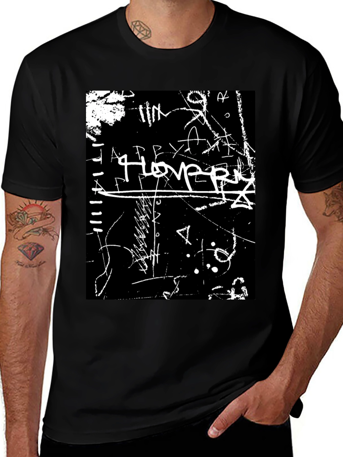 Variant 11 of Abstract Graffiti Graphic Tee - Black