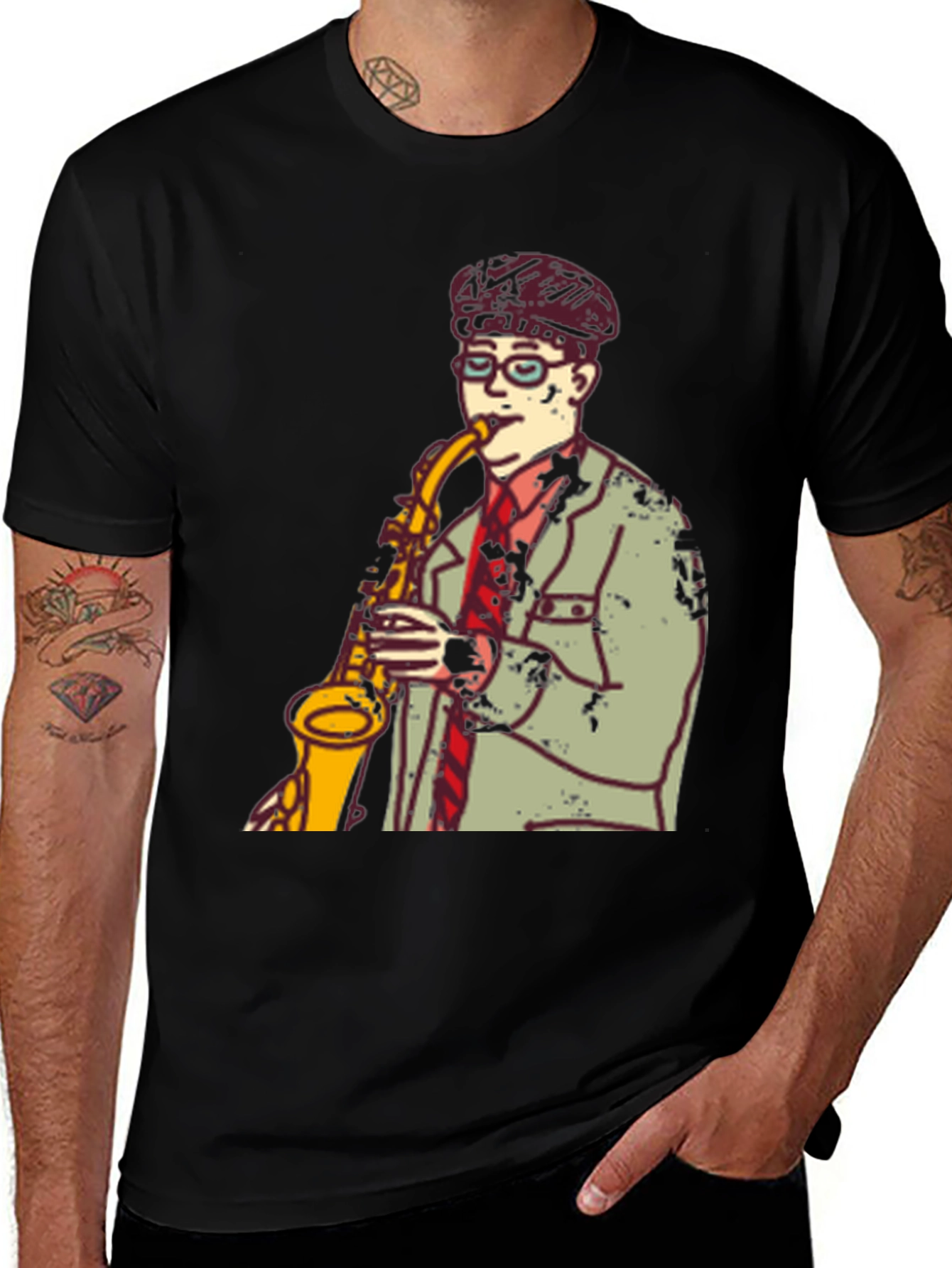 Saxophone Player Graphic Tee