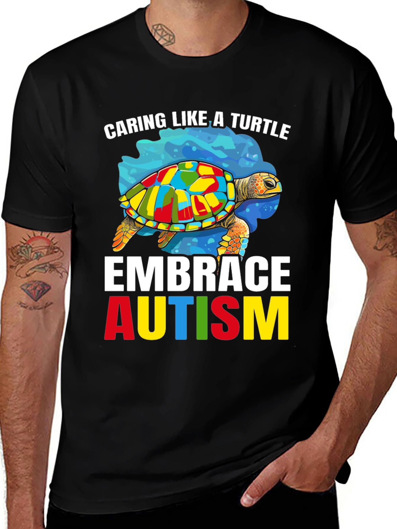 Caring Like A Turtle Embrace Autism Awareness T-Shirt