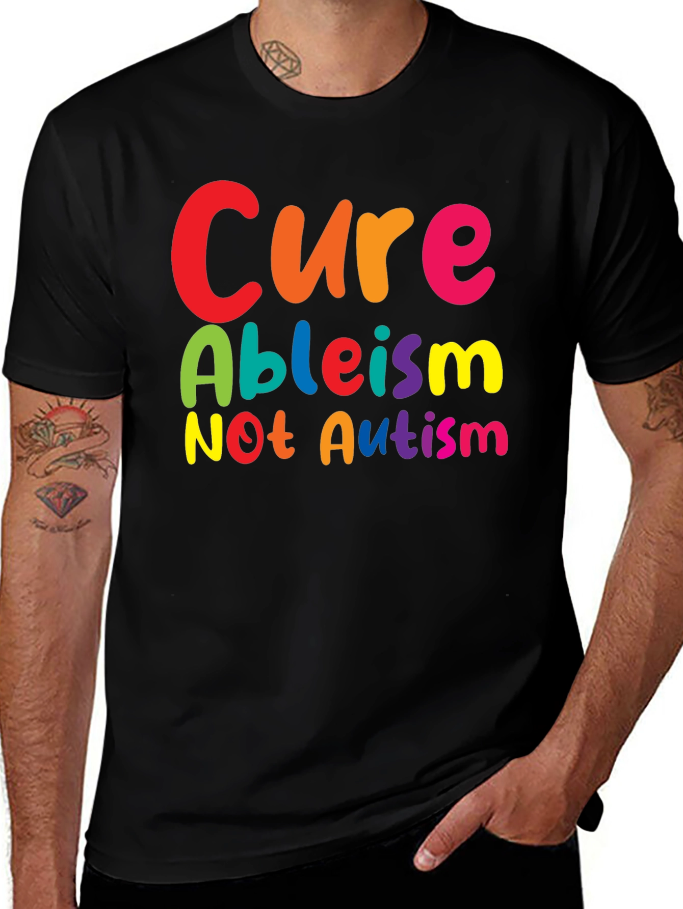 Variant 21 of Cure Ableism, Not Autism Graphic T-Shirt