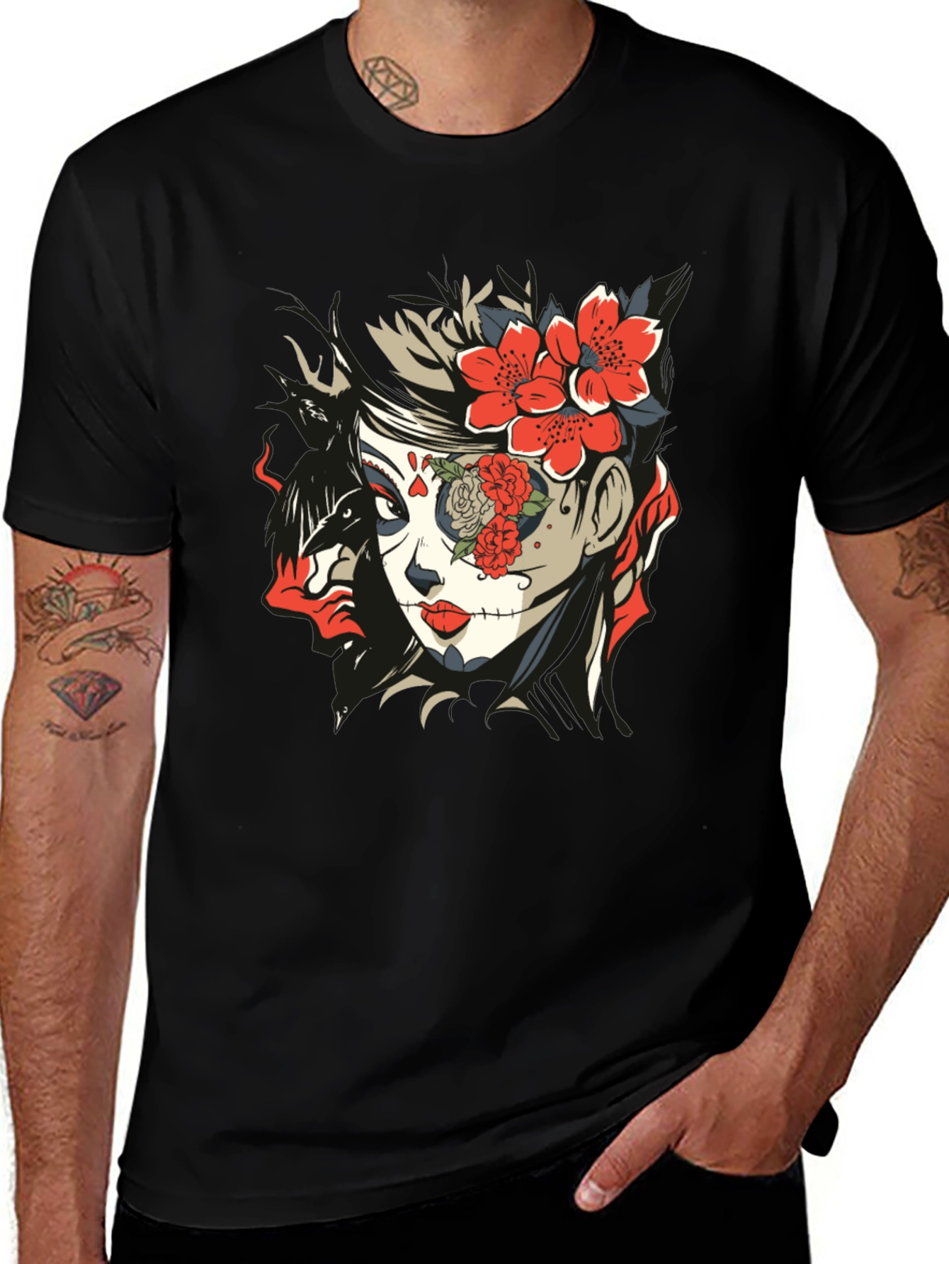 Variant 13 of Day of the Dead Woman's Graphic Tee