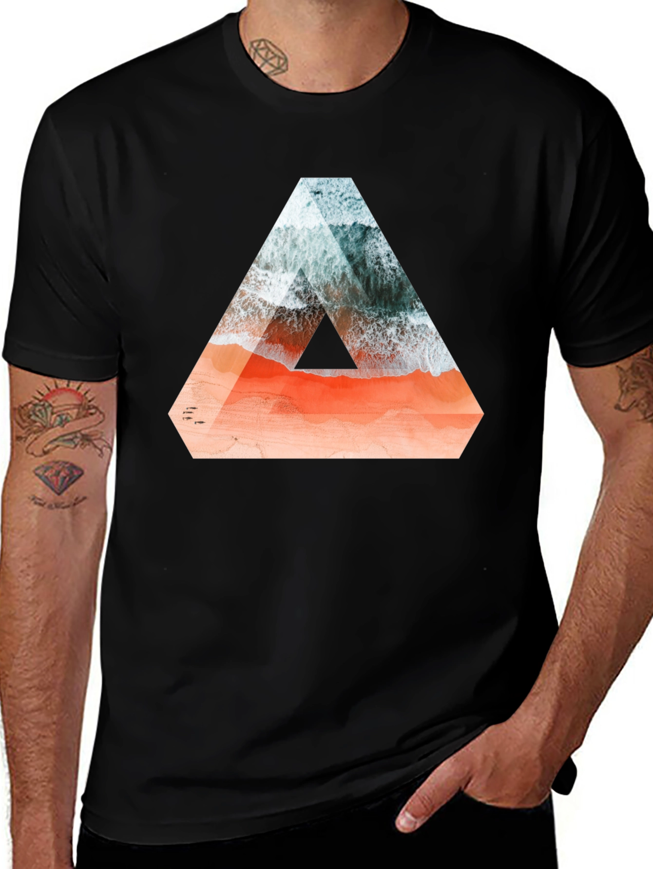 Variant 22 of Abstract Triangle Beach Graphic T-Shirt