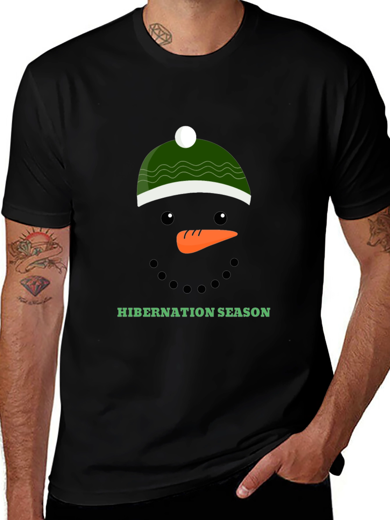Variant 2 of Hibernation Season Snowman Graphic Tee