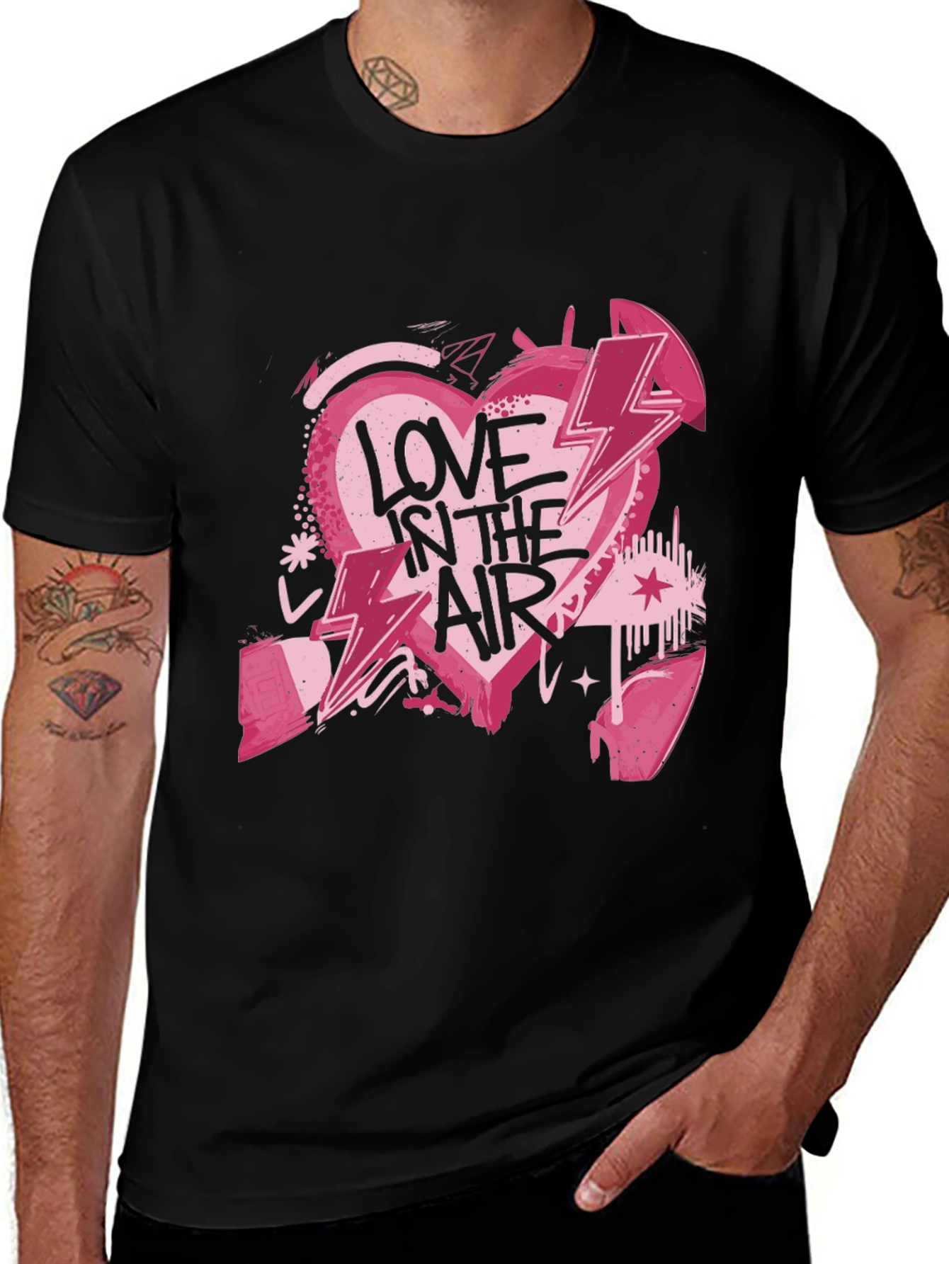 Variant 12 of Love in the Air Graphic Tee - Black