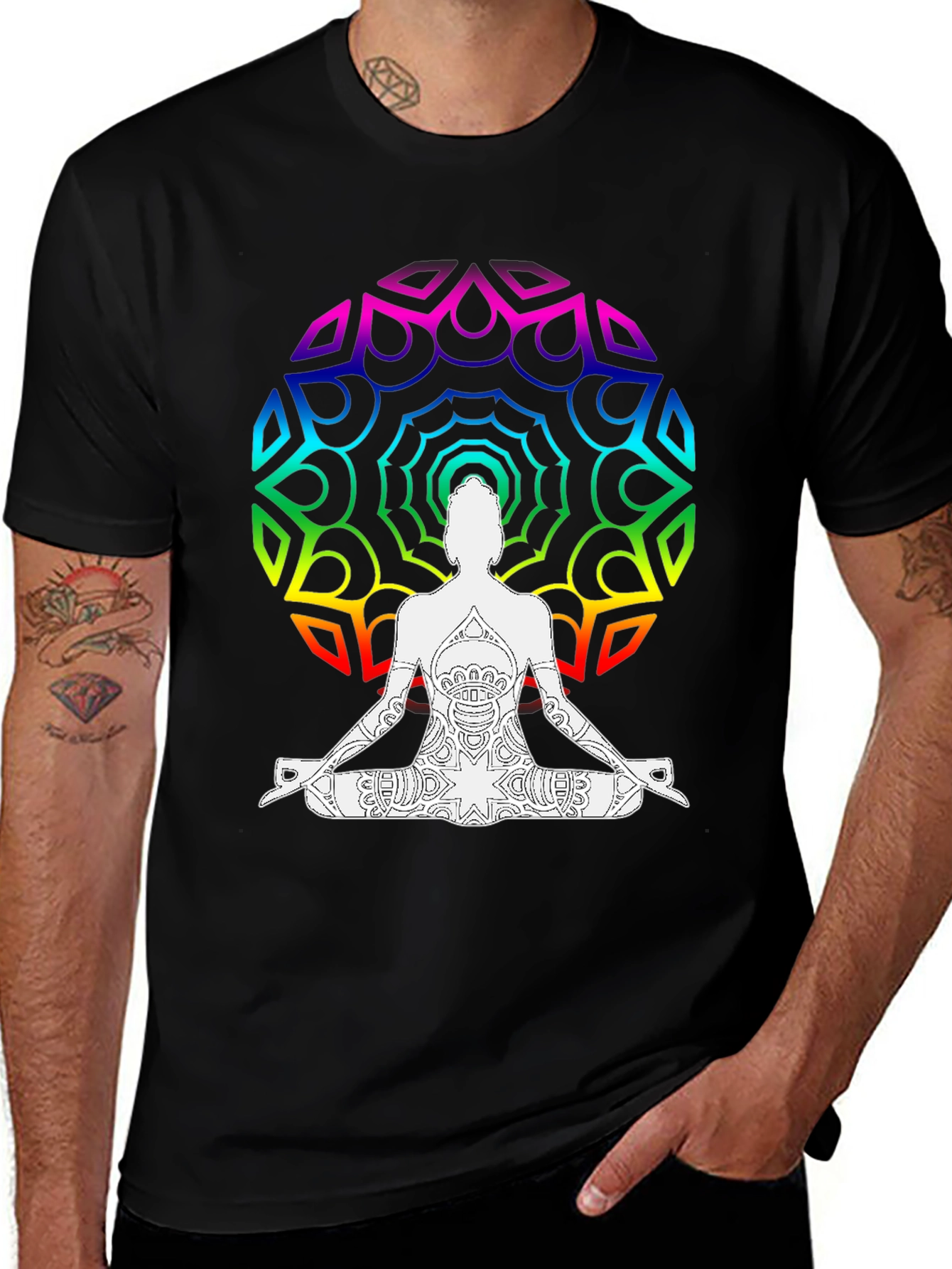 Variant 6 of Rainbow Mandala Yoga T-Shirt