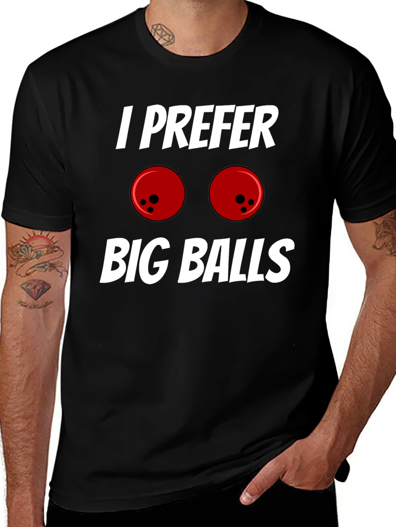 Variant 5 of I Prefer Big Balls T-Shirt Funny Bowling Tee