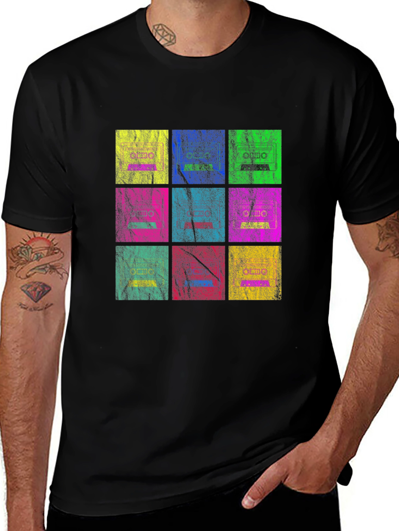 Variant 28 of Retro Cassette Tape Grid T-Shirt