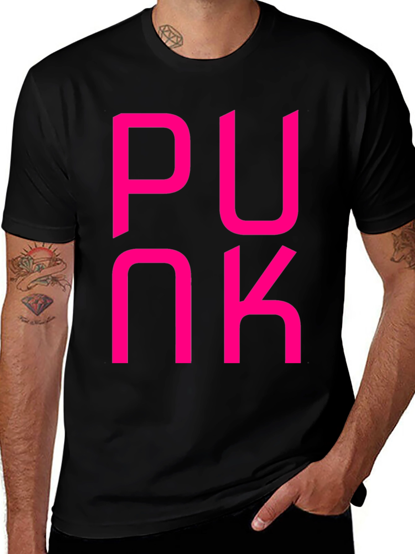 Variant 25 of Punk Graphic Tee - Black Cotton Blend