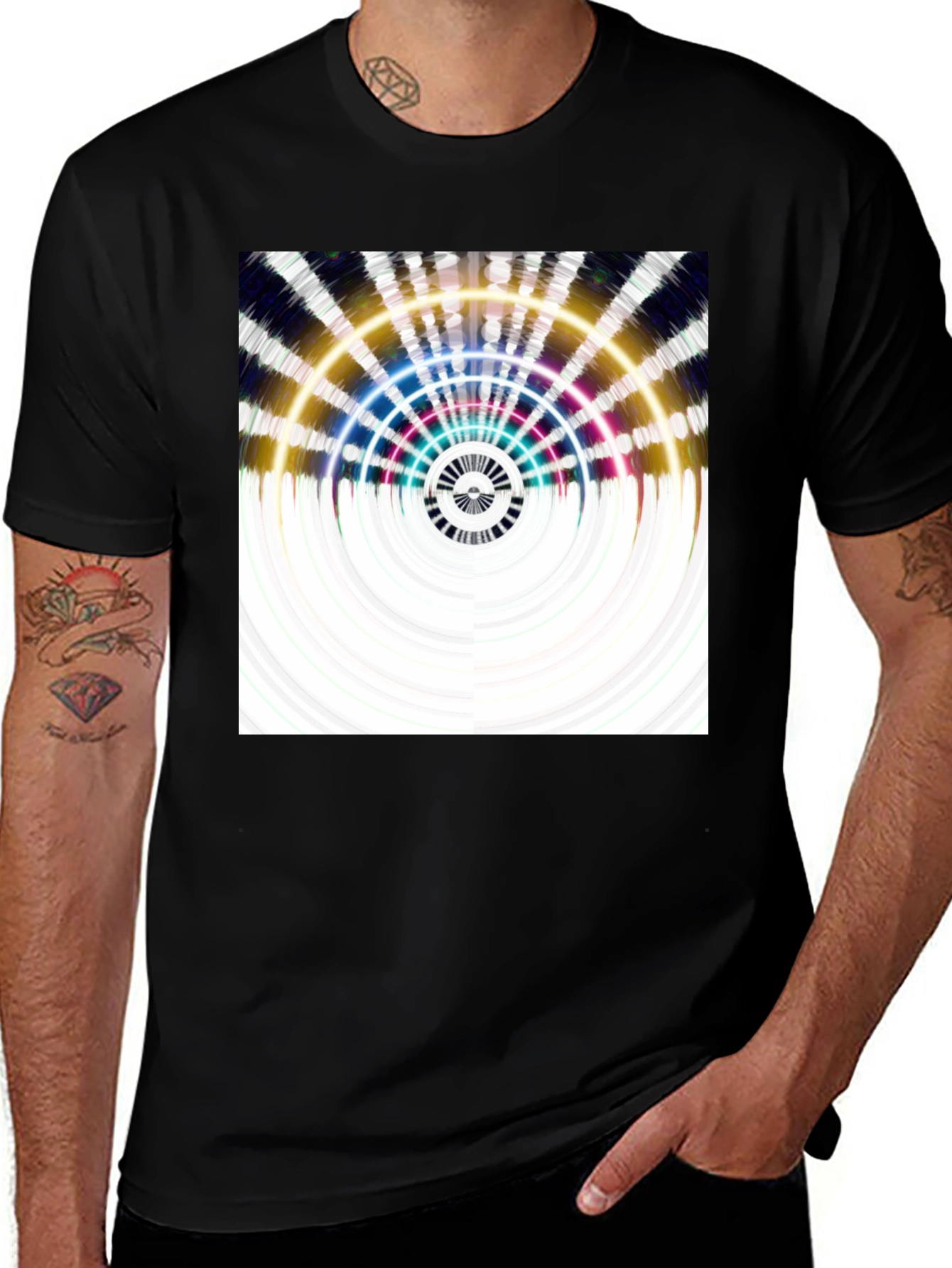 Variant 17 of Abstract Pattern Black T-Shirt