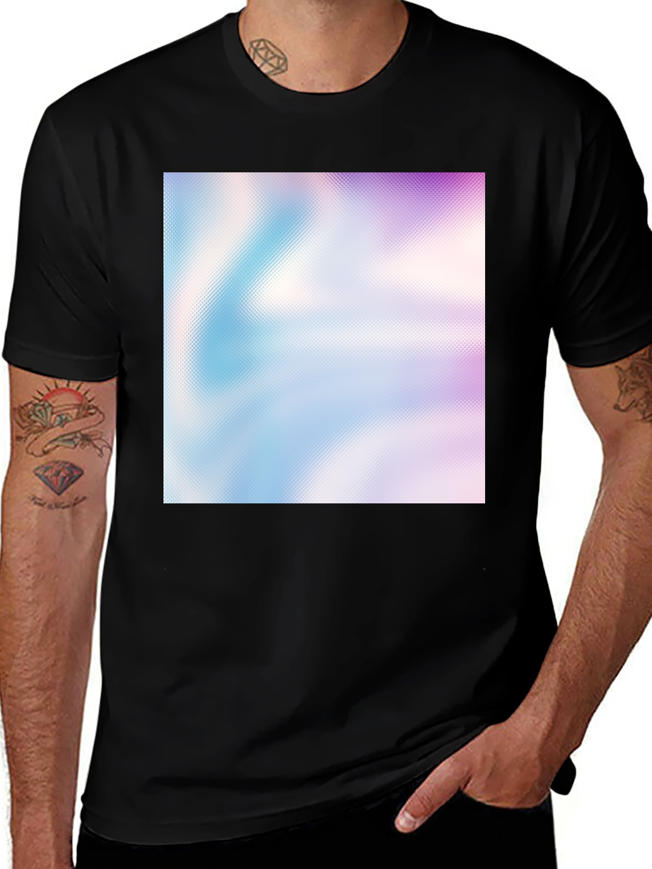 Variant 20 of Abstract Gradient Print Black T-Shirt