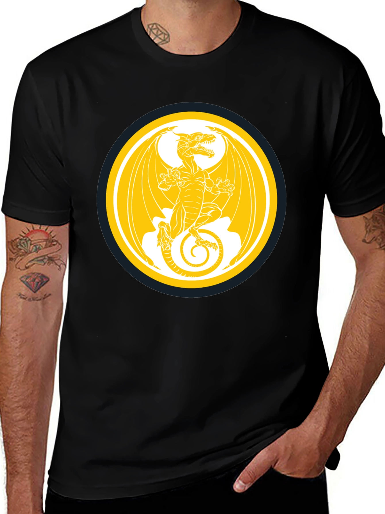 Variant 12 of Dragon Emblem Graphic Tee - Black