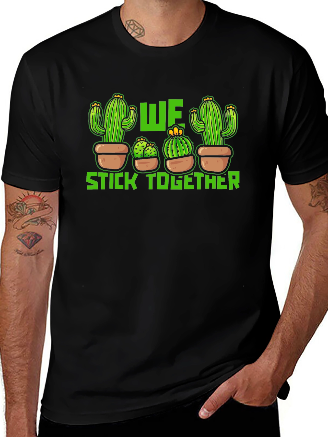Variant 12 of We Stick Together Cactus Graphic T-Shirt