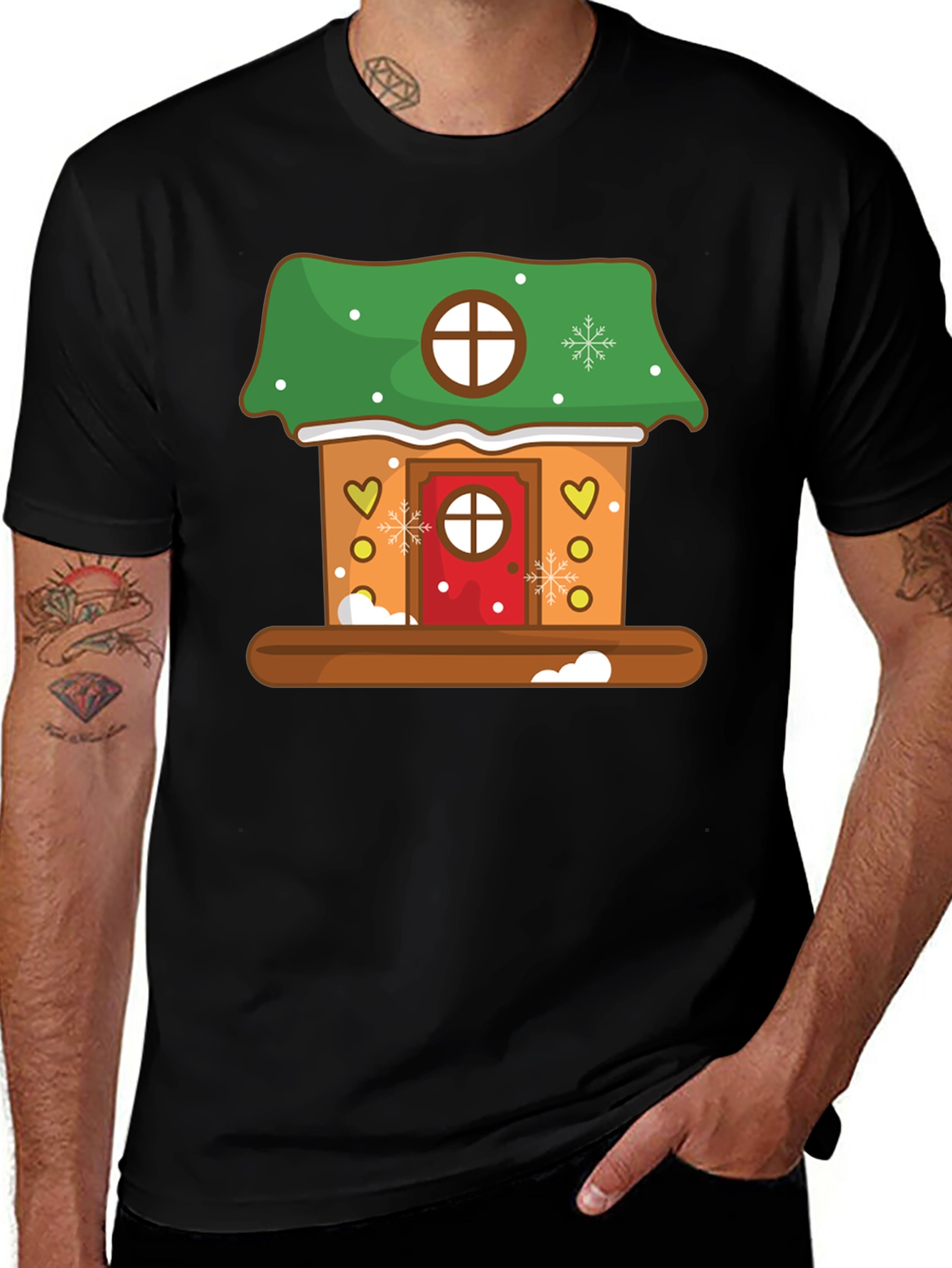 Variant 10 of Gingerbread House T-Shirt - Holiday Festive