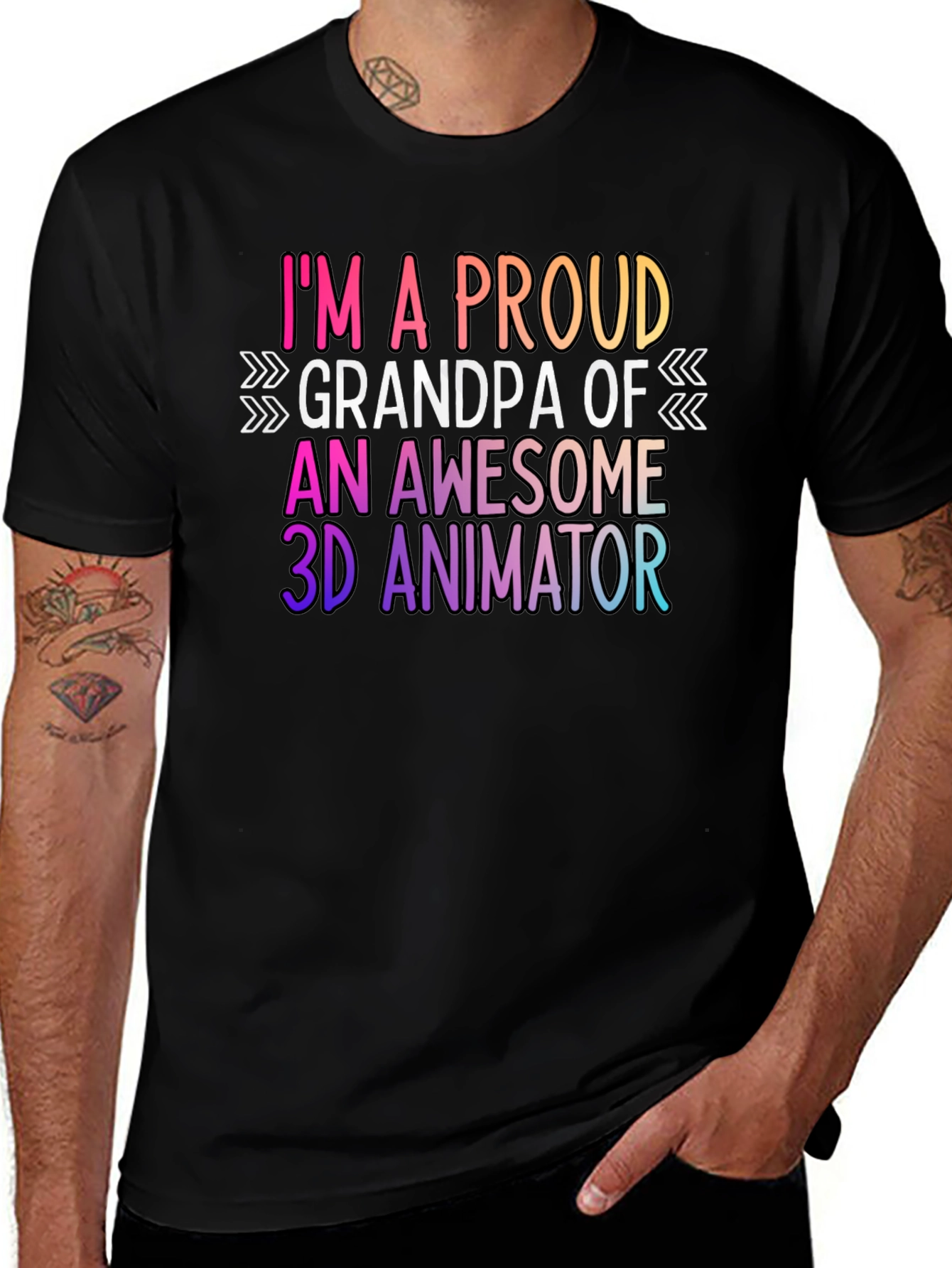 Variant 7 of Proud Grandpa of an Awesome 3D Animator T-Shirt
