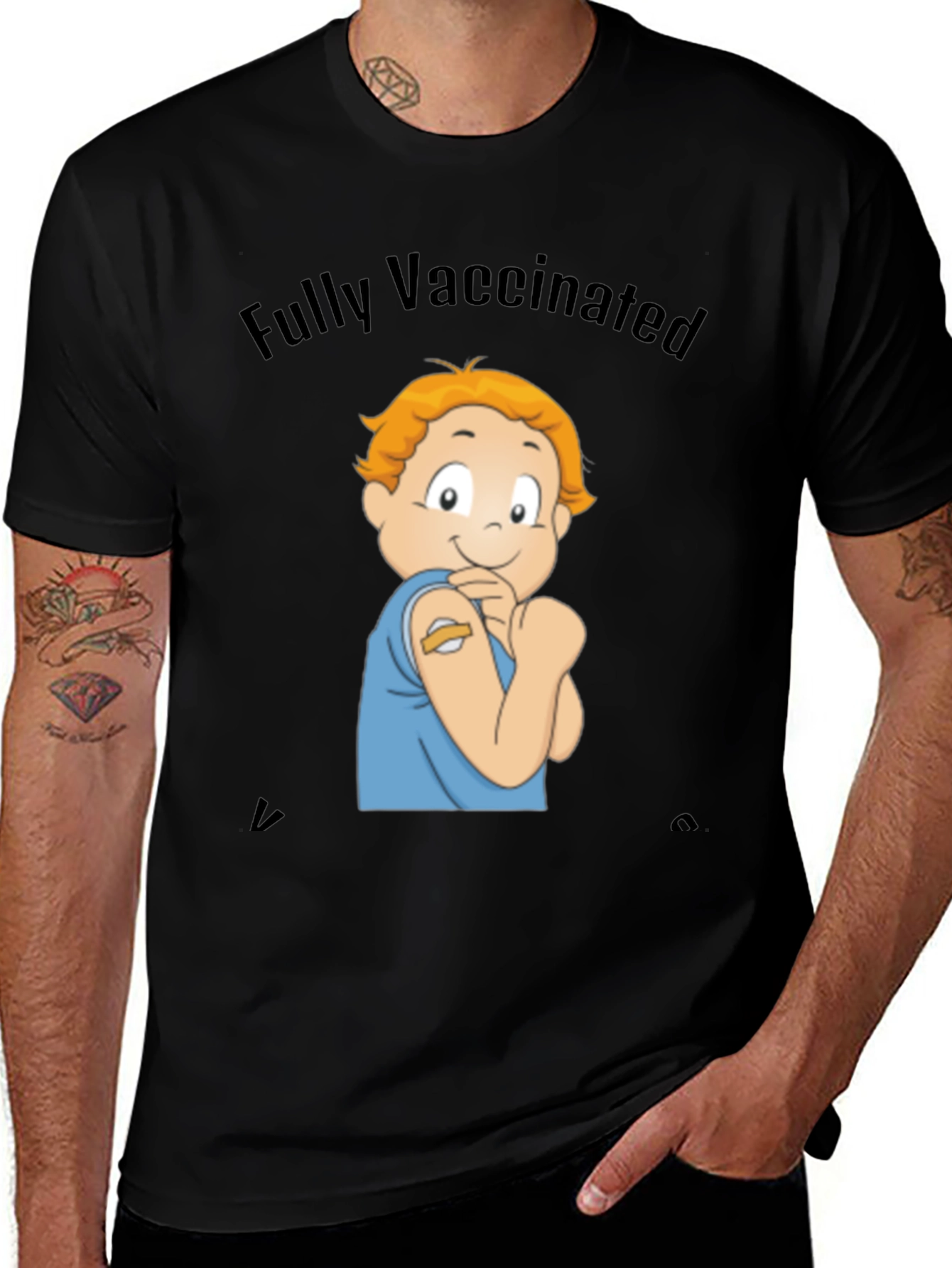 Variant 22 of Fully Vaccinated Cartoon Graphic Tee
