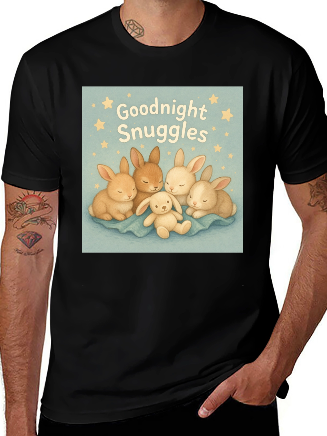 Variant 4 of Goodnight Snuggles Bunny Graphic Tee