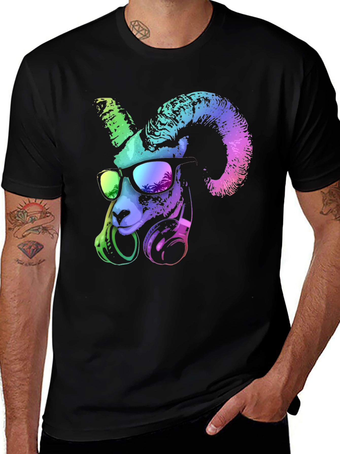 Variant 15 of Cool Ram T-Shirt: Funky Animal Graphic Tee