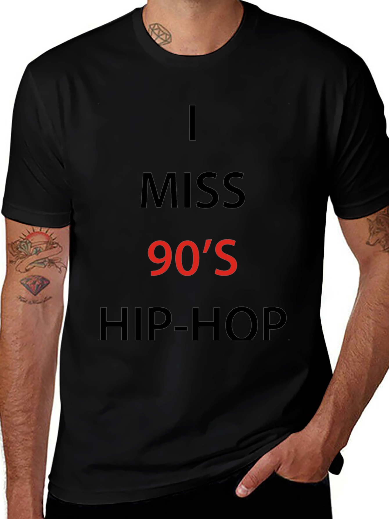 I Miss 90's Hip-Hop T-Shirt - Black