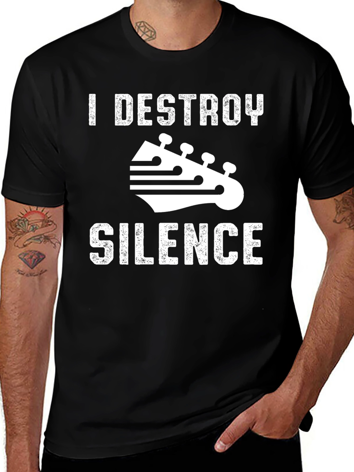 Variant 27 of I Destroy Silence Graphic Tee - Music Lover T-Shirt
