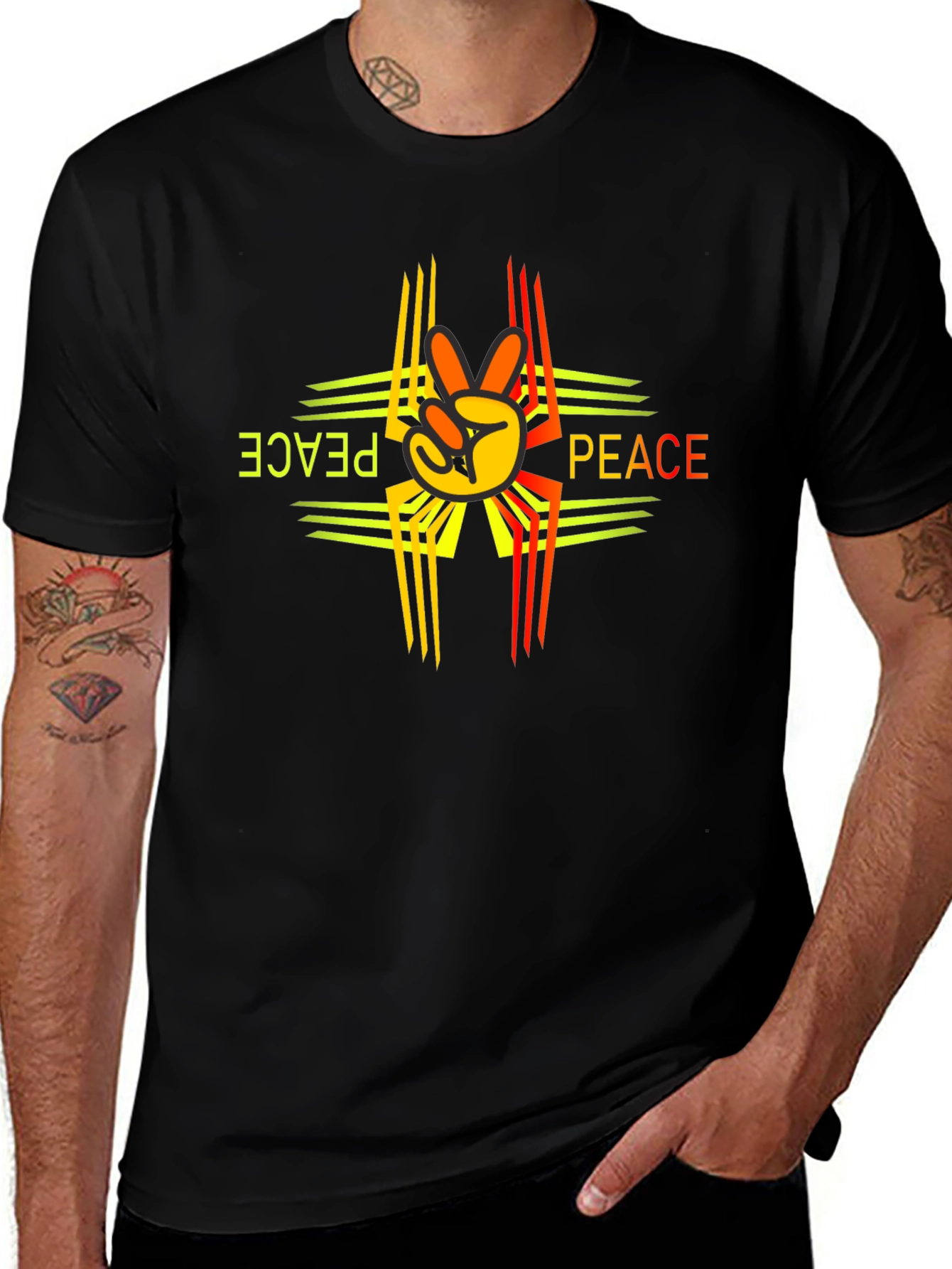 Variant 12 of Peace Sign T-Shirt - Southwest Design