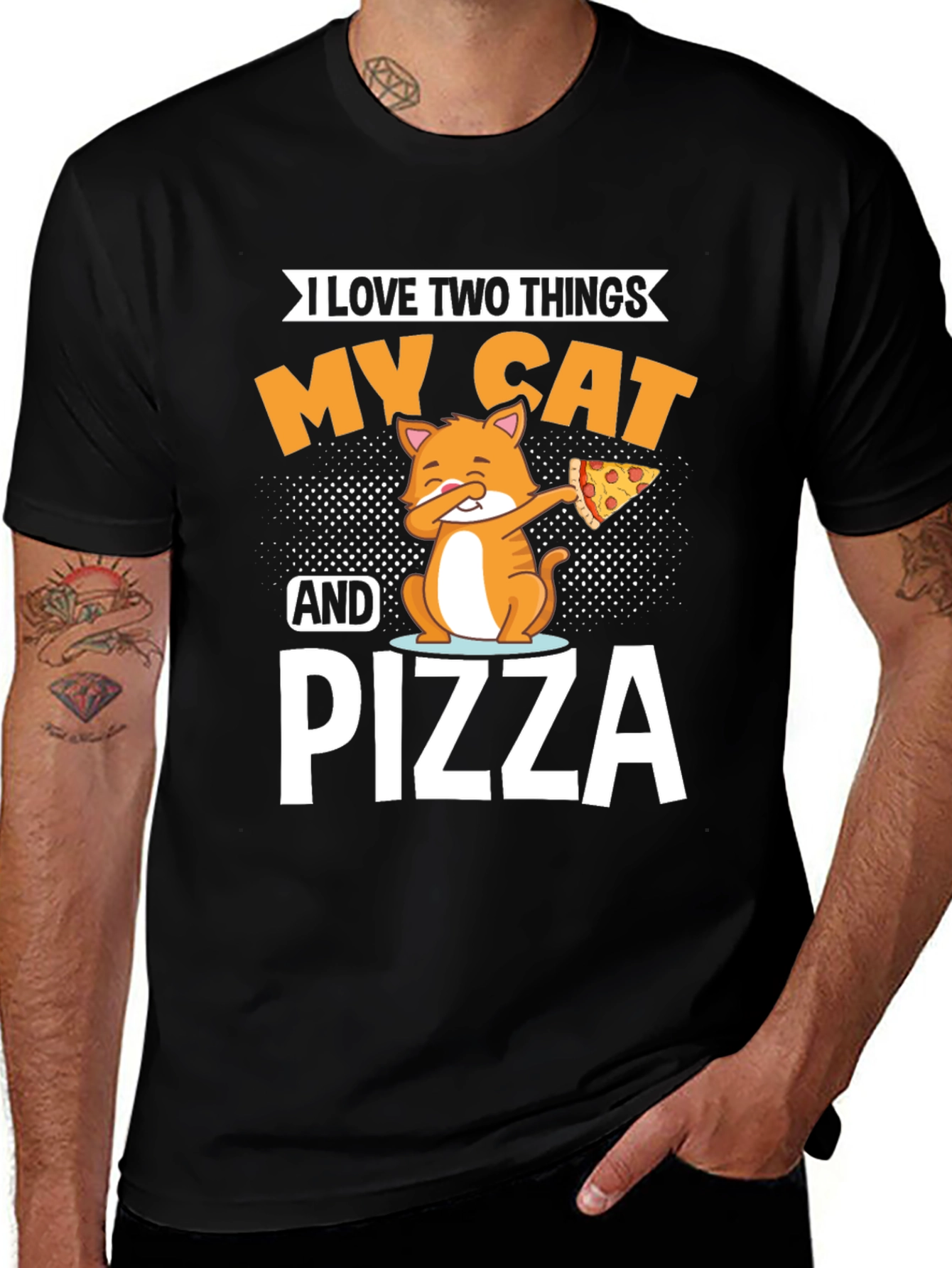 Variant 13 of My Cat and Pizza T-Shirt - Funny Novelty Tee