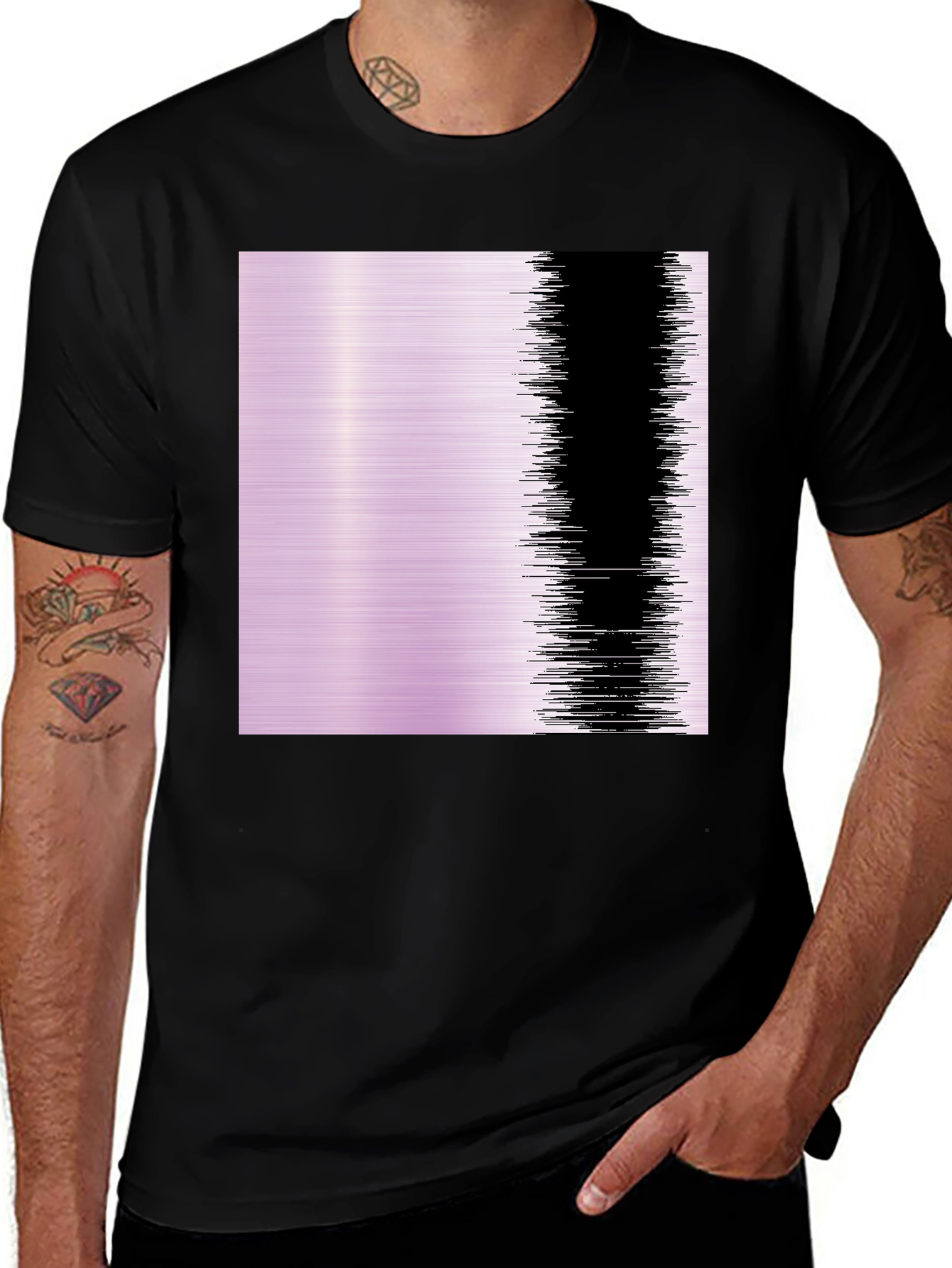 Variant 7 of Abstract Graphic Print Black T-Shirt