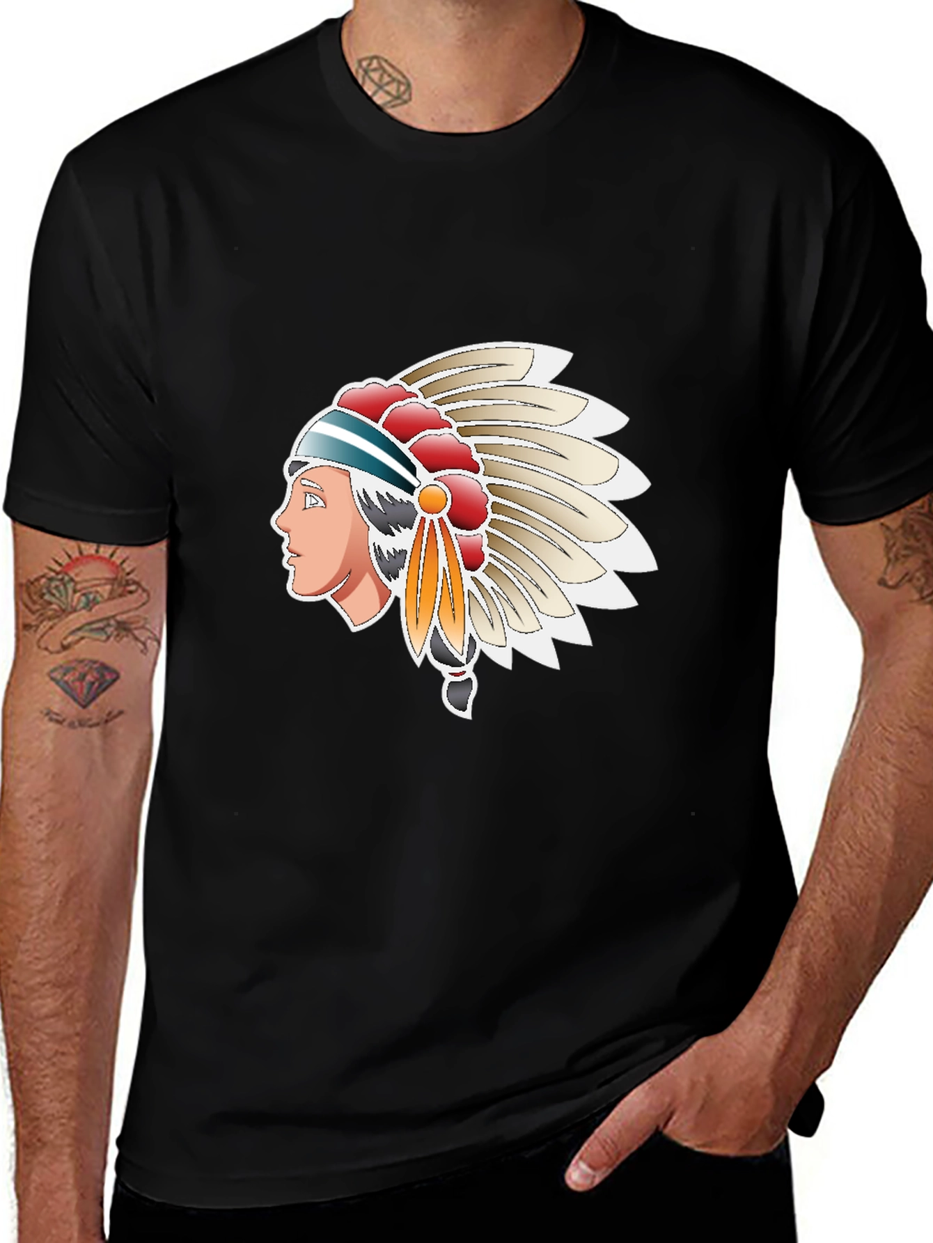 Variant 14 of Native American Headdress Graphic T-Shirt