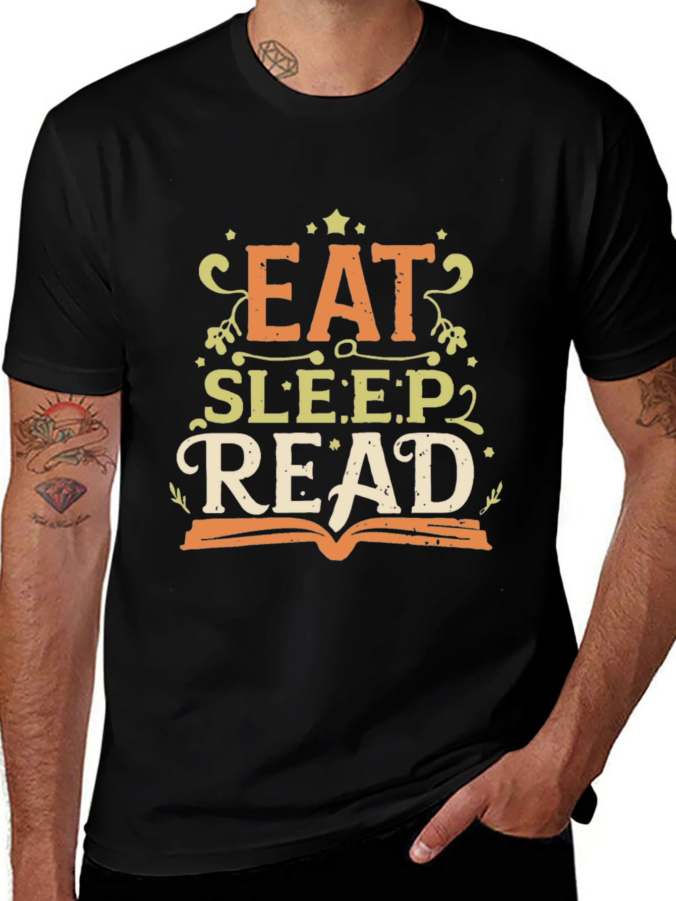Variant 12 of Eat Sleep Read Black T-Shirt