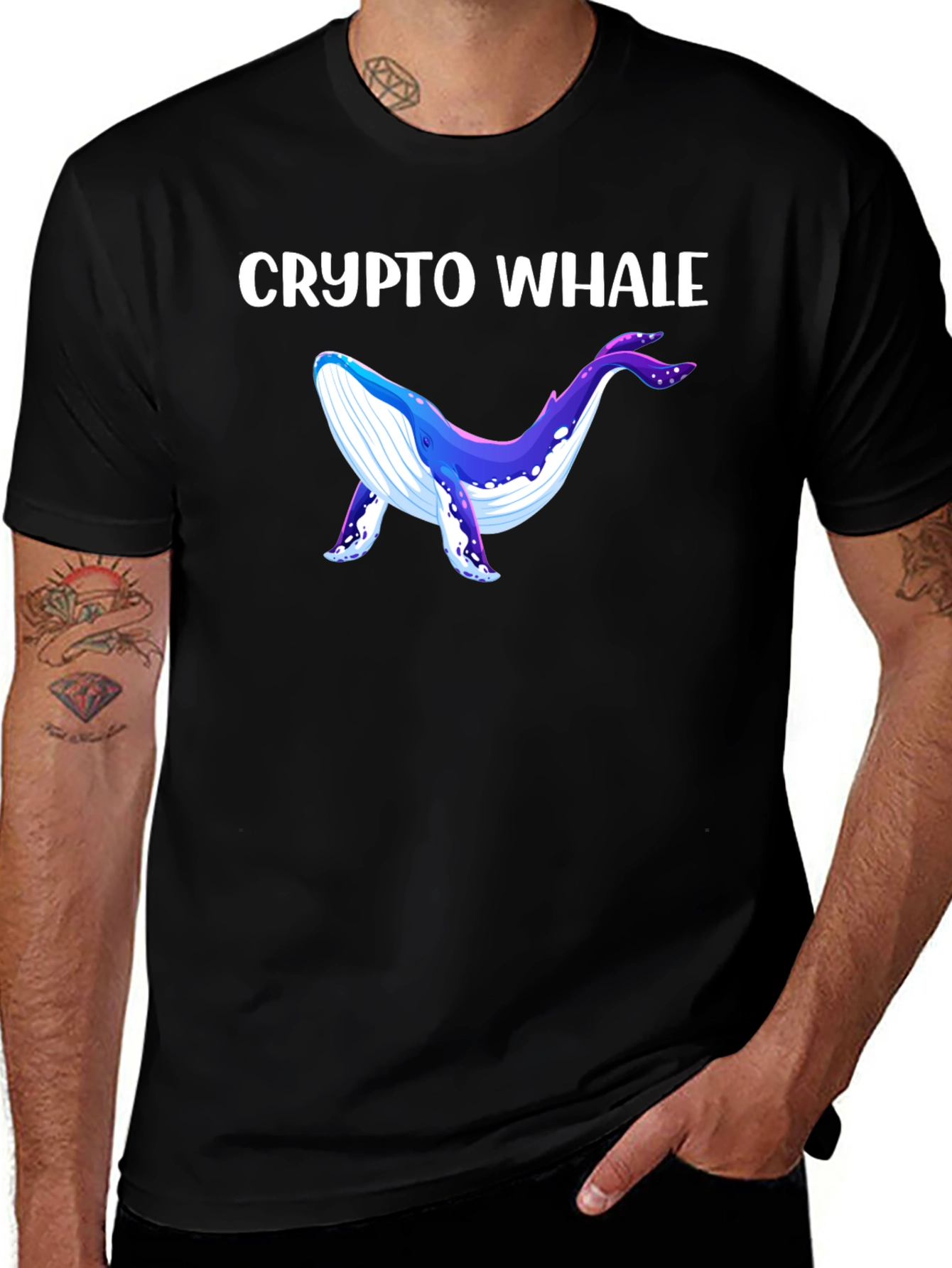 Crypto Whale T-Shirt - Black Cotton Tee