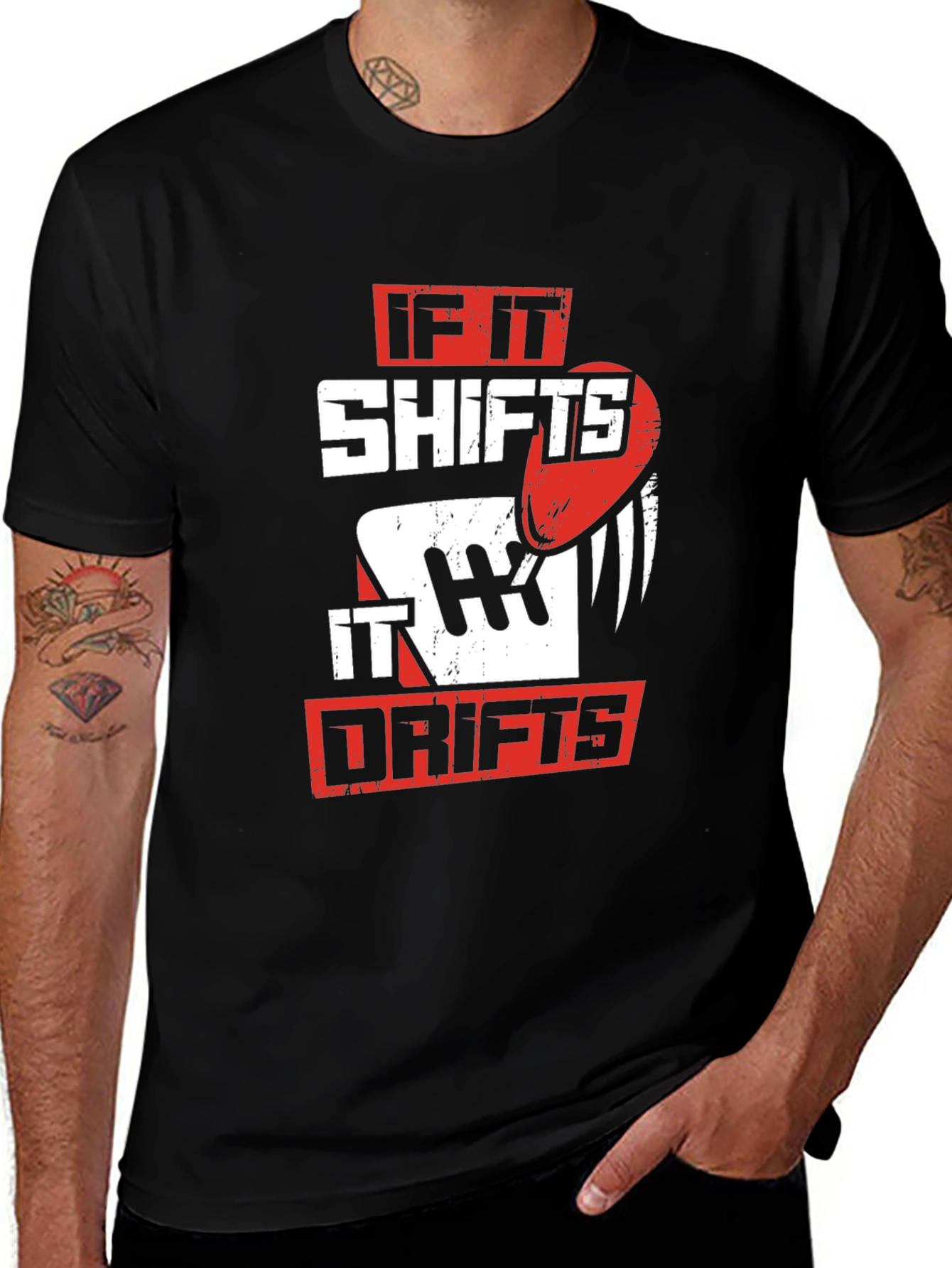 If It Shifts It Drifts Graphic Tee - Black