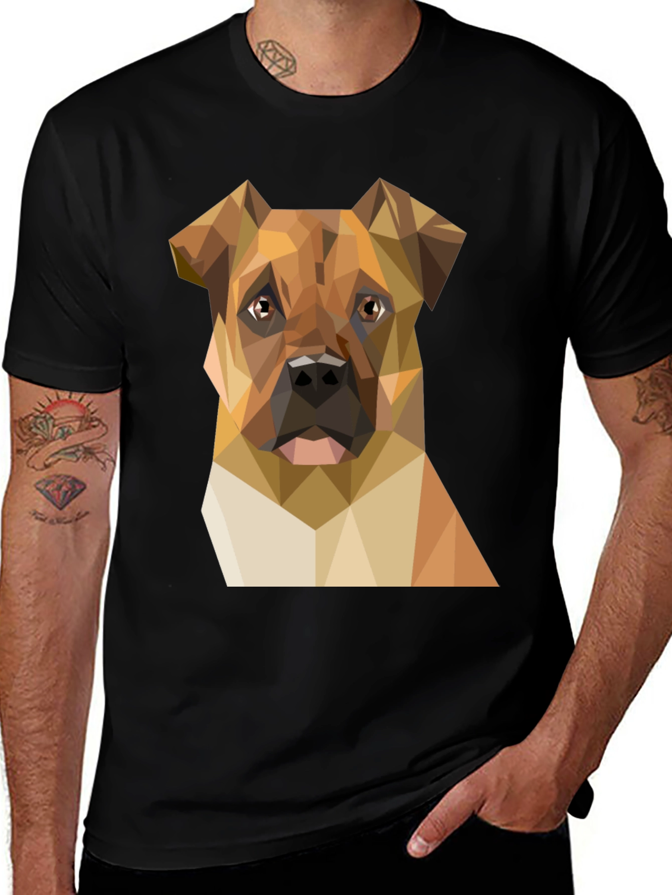 Variant 21 of Geometric Dog Graphic Tee - Stylish Canine Art