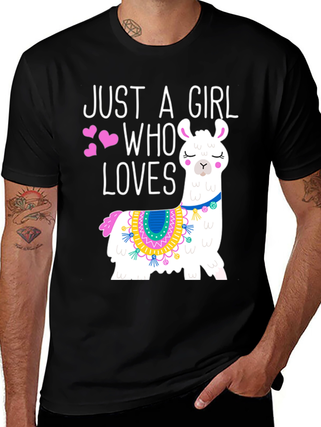 Variant 7 of Just A Girl Who Loves Llamas Graphic Tee