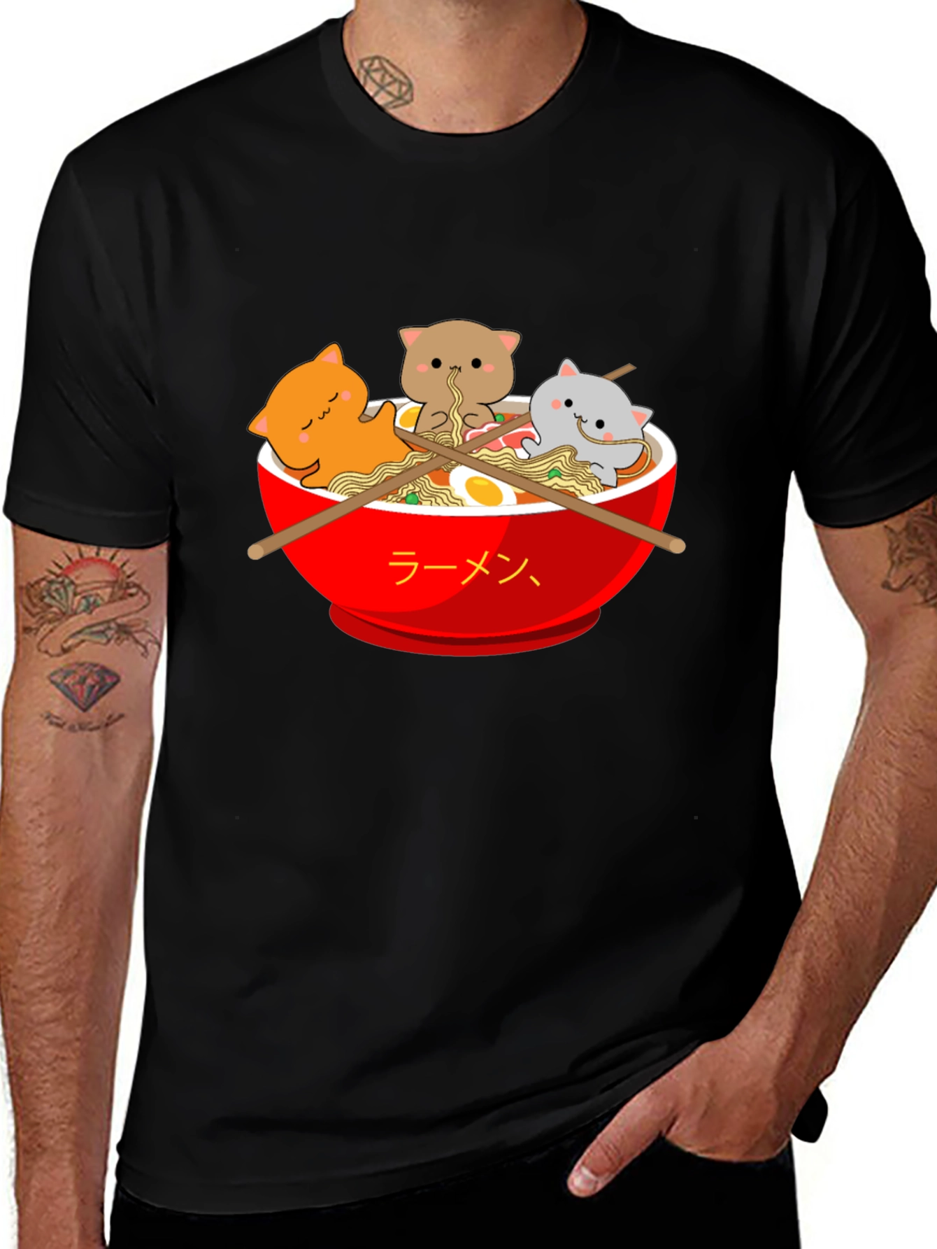 Variant 25 of Ramen Cat T-Shirt - Kawaii Noodle Bowl Tee