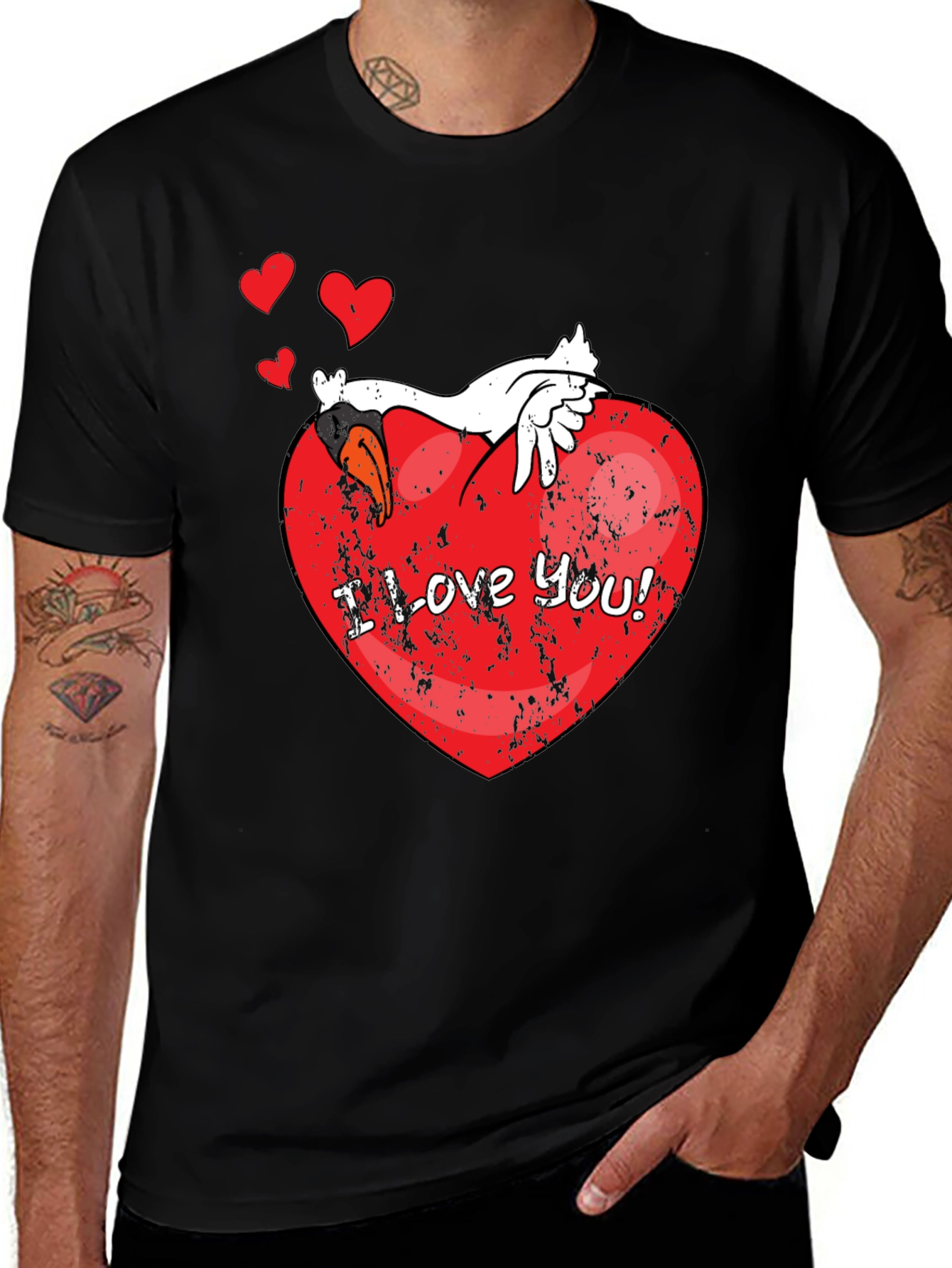 Variant 3 of I Love You! Graphic Black T-Shirt