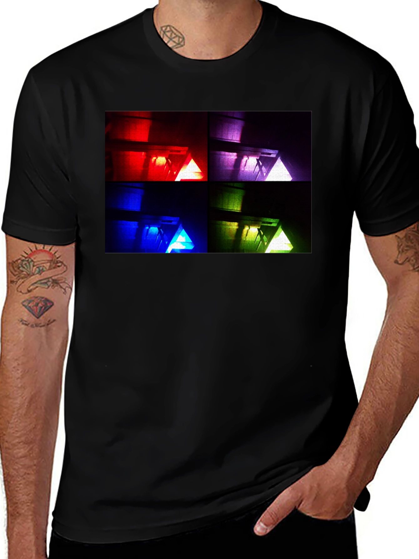 Variant 26 of Prism Light Show Black T-Shirt
