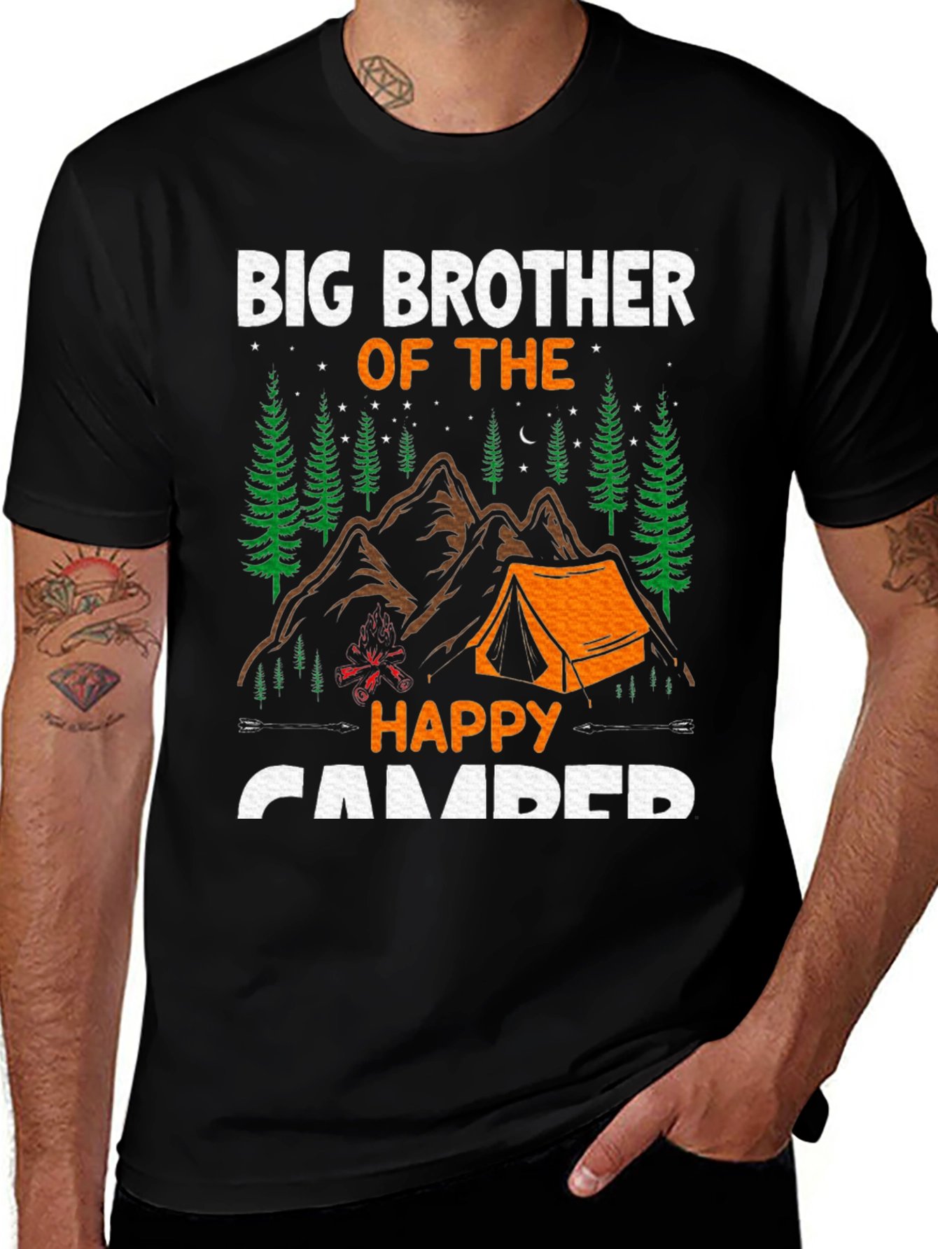 Variant 11 of Big Brother Happy Camper Graphic Tee - Camping T-Shirt