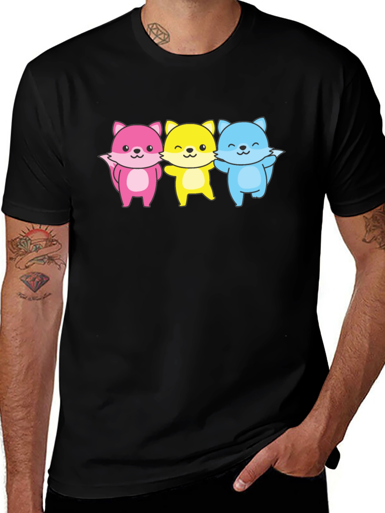 Variant 6 of Cute Fox Trio Graphic Tee - Unisex
