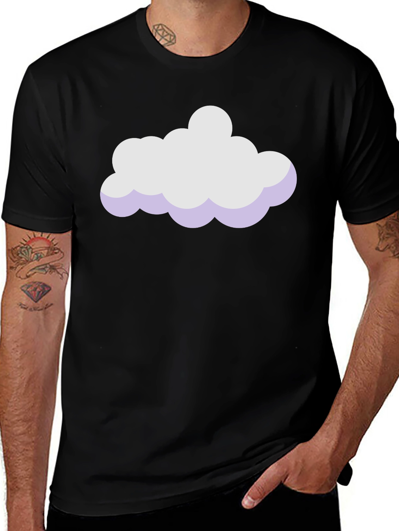 Variant 6 of Cloud Graphic Black T-Shirt - Soft Cotton Blend