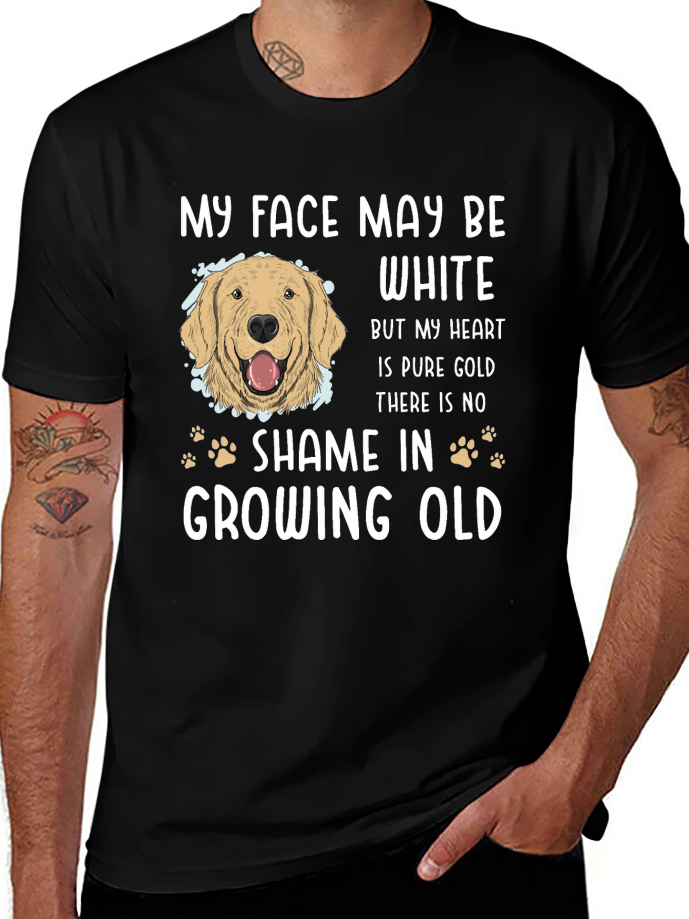 Variant 27 of My Face May Be White Dog Graphic Tee