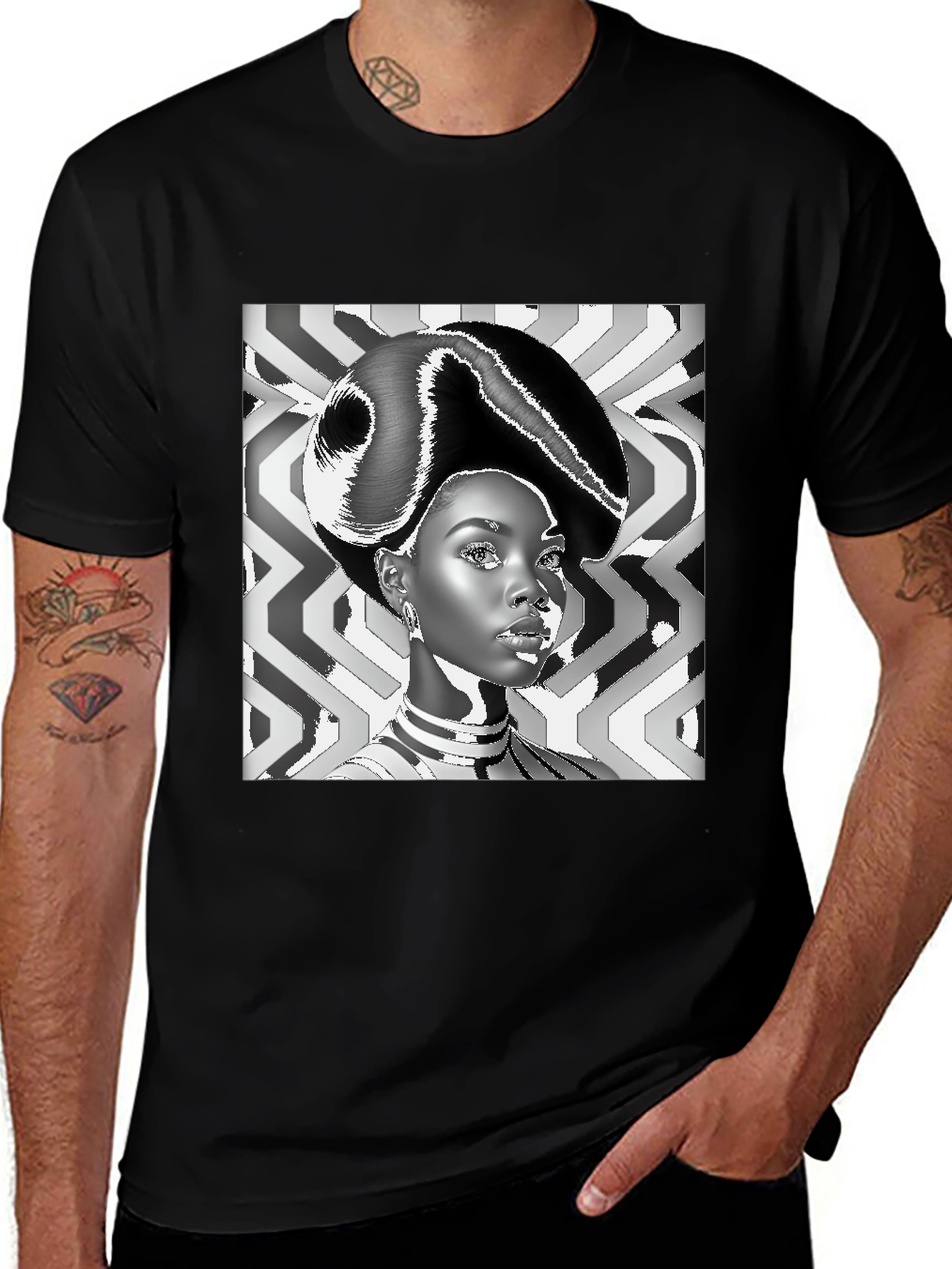 Variant 25 of Black Afro Woman Graphic Tee