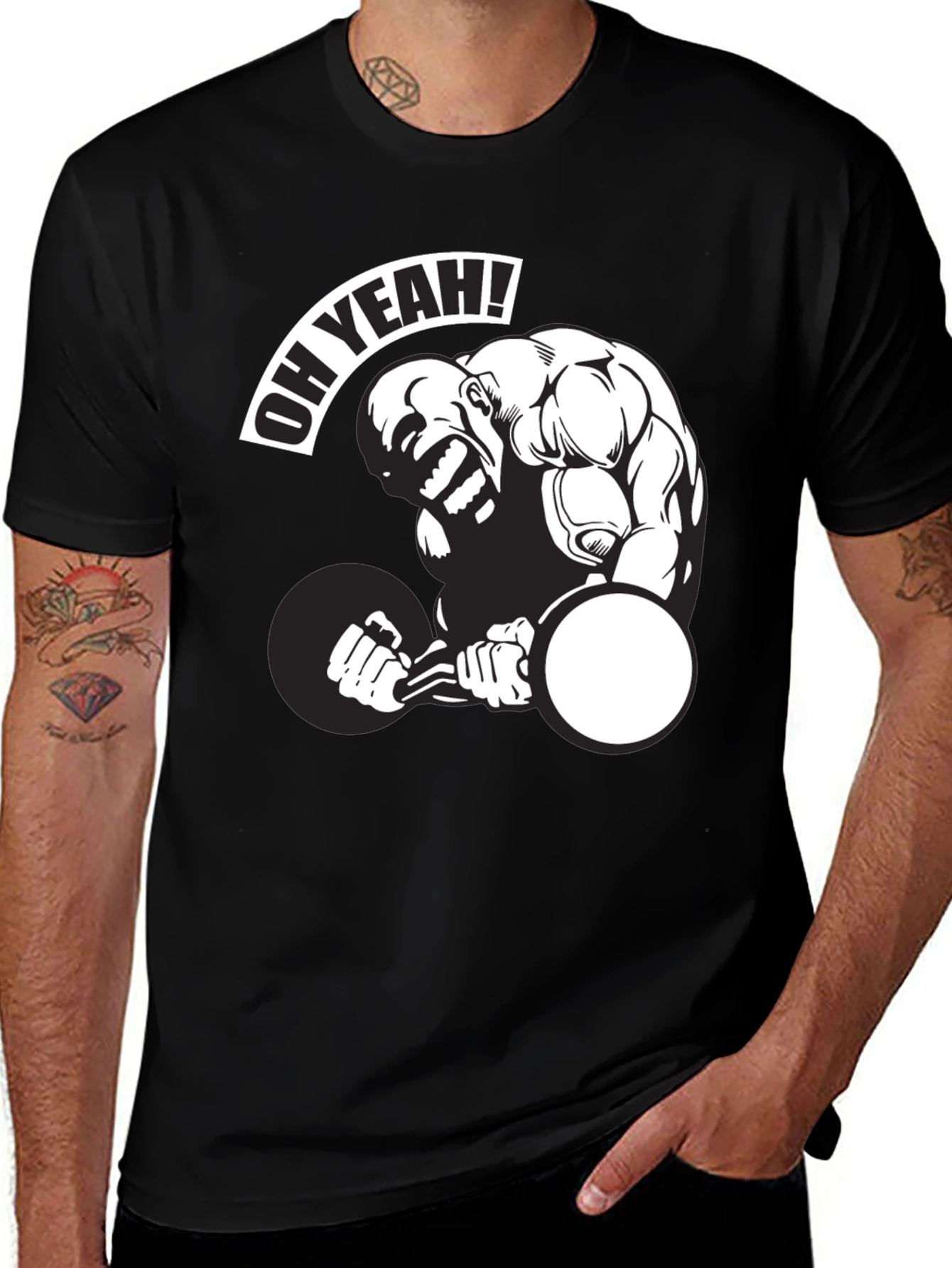 Variant 23 of "Oh Yeah" Weightlifting Graphic T-Shirt